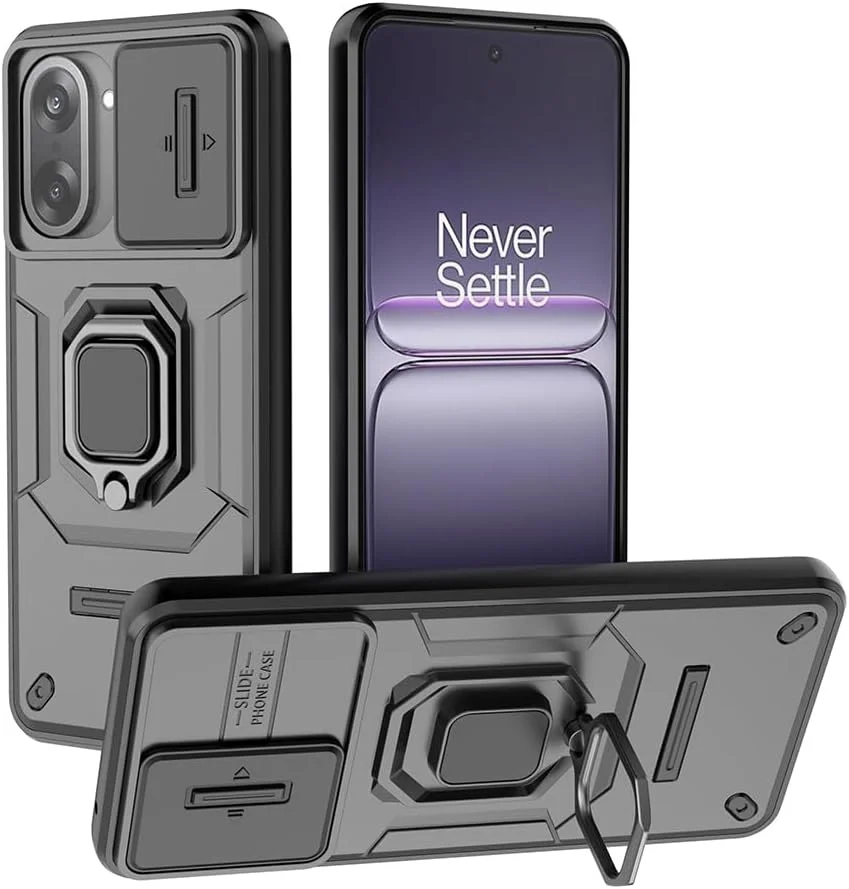 کاور محافظ گوشی موبایل SEAHAI مناسب برای وان پلاس نورد CE 5 5G، فوق العاده نازک، سیلیکونی TPU ضد ضربه، قاب پشتی سخت PC، دارای پوشش کشویی دوربین و حلقه استند - مشکی کاور محافظ گوشی موبایل SEAHAI مناسب برای وان پلاس نورد CE 5 5G، فوق العاده نازک، سیلیکونی TPU ضد ضربه، قاب پشتی سخت PC، دارای پوشش کشویی دوربین و حلقه استند - مشکی