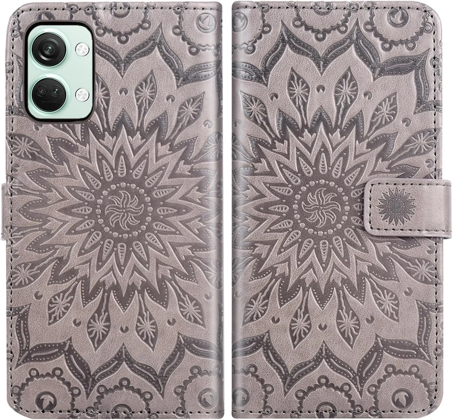 کیف پول گوشی موبایل برای وان پلاس نورد 3 5G به همراه محافظ صفحه نمایش شیشه ای و جلد چرمی باریک تاشو با جای کارت، مناسب برای وان پلاس نورد 3 CPH2493 CPH2491، خاکستری کیف پول گوشی موبایل برای وان پلاس نورد 3 5G به همراه محافظ صفحه نمایش شیشه ای و جلد چرمی باریک تاشو با جای کارت، مناسب برای وان پلاس نورد 3 CPH2493 CPH2491، خاکستری