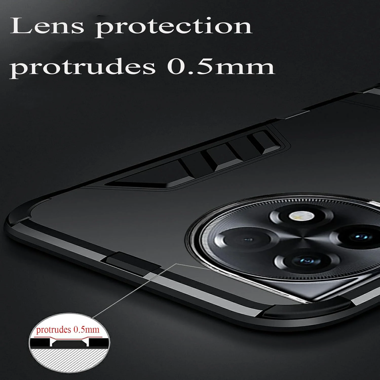 قاب محافظ گوشی وان پلاس 12 5G، مدل هیبریدی با ضربه گیر دو لایه و بند همرنگ، مشکی قاب محافظ گوشی وان پلاس 12 5G، مدل هیبریدی با ضربه گیر دو لایه و بند همرنگ، مشکی