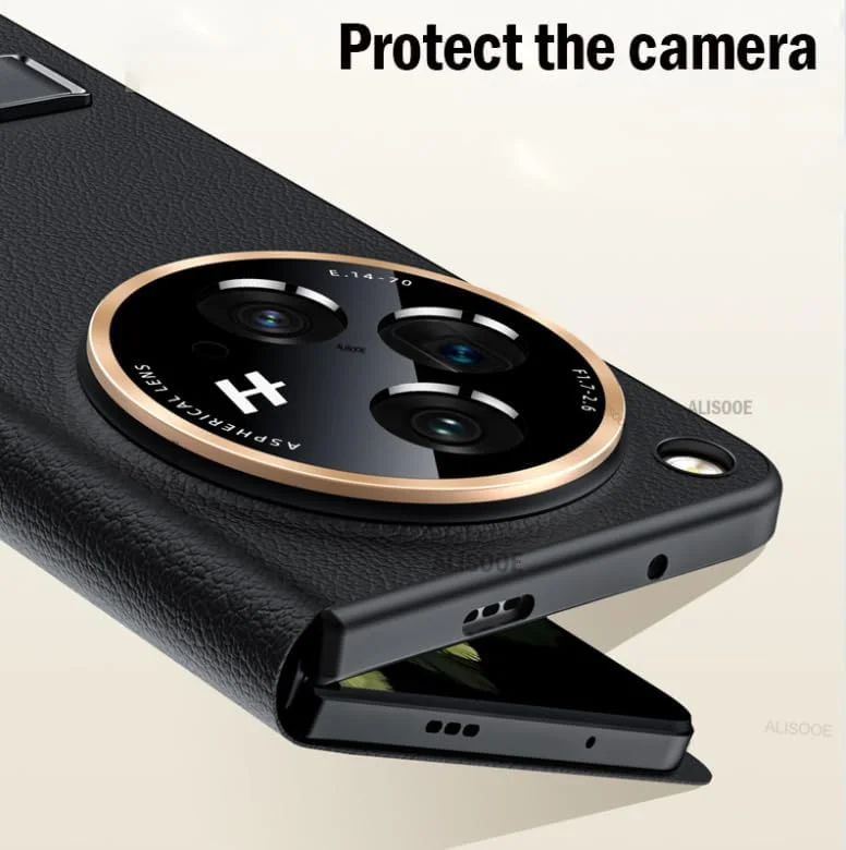 کاور چرمی لوکس با پایه مغناطیسی Gruattreay سازگار با OnePlus Open/OPPO Find N3 5G