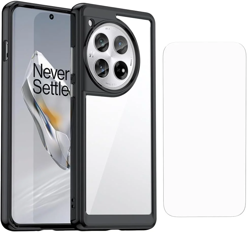 قاب محافظ گوشی وان پلاس 12 5G به همراه محافظ صفحه نمایش، مقاوم در برابر خش، پشت PC سخت، پوشش ضد ضربه (مشکی برای 12 5G) قاب محافظ گوشی وان پلاس 12 5G به همراه محافظ صفحه نمایش، مقاوم در برابر خش، پشت PC سخت، پوشش ضد ضربه (مشکی برای 12 5G)