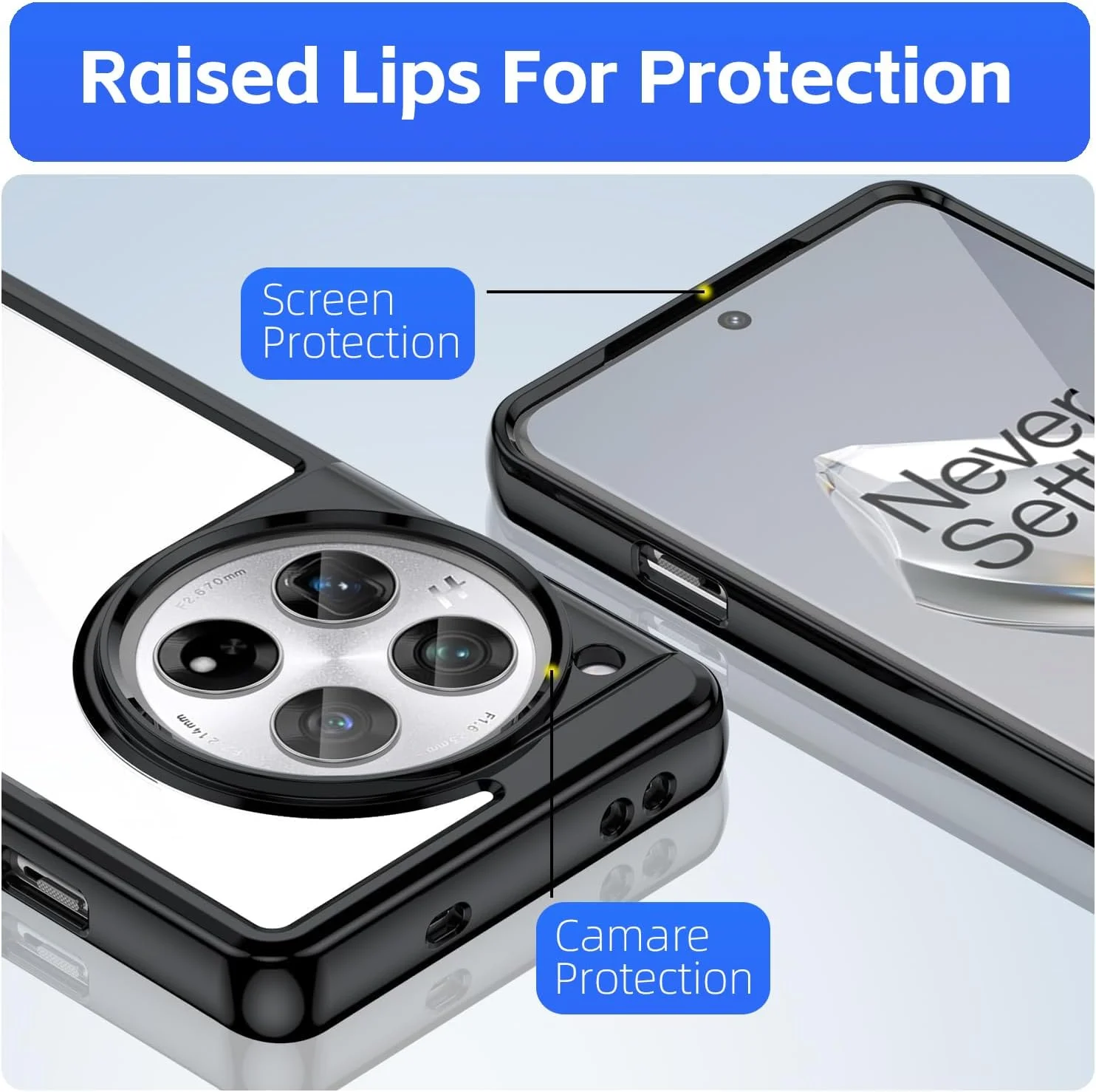 قاب محافظ گوشی وان پلاس 12 5G به همراه محافظ صفحه نمایش، مقاوم در برابر خش، پشت PC سخت، پوشش ضد ضربه (مشکی برای 12 5G) قاب محافظ گوشی وان پلاس 12 5G به همراه محافظ صفحه نمایش، مقاوم در برابر خش، پشت PC سخت، پوشش ضد ضربه (مشکی برای 12 5G)