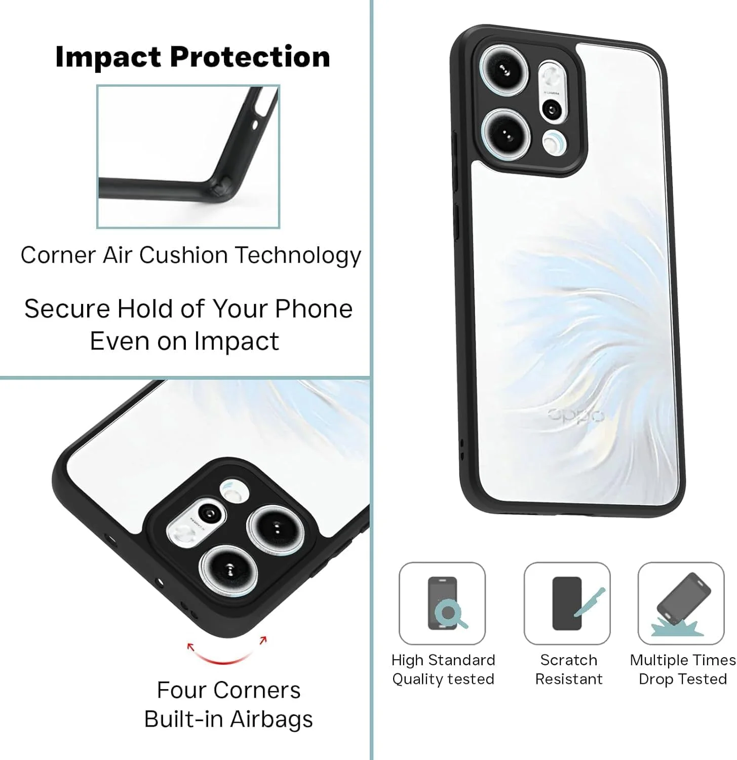 کاور محافظ ضد ضربه و باریک Oppo Reno14 Pro 5G | محافظت 360 درجه | پشت سخت شفاف | کاور سخت شفاف برای Reno 14 Pro 5G کاور محافظ ضد ضربه و باریک Oppo Reno14 Pro 5G | محافظت 360 درجه | پشت سخت شفاف | کاور سخت شفاف برای Reno 14 Pro 5G