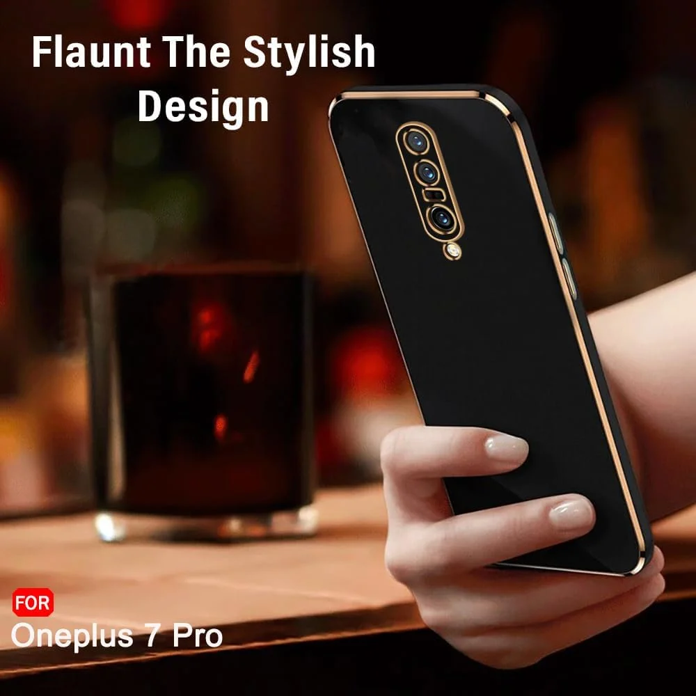 قاب پشتی با روکش طلایی لوکس TheGiftKart برای OnePlus 7 Pro | لبه های برجسته برای محافظت از دوربین و صفحه نمایش | طراحی ضد ضربه | قاب پشتی شیک برای OnePlus 7 Pro (TPU، مشکی) قاب پشتی با روکش طلایی لوکس TheGiftKart برای OnePlus 7 Pro | لبه های برجسته برای محافظت از دوربین و صفحه نمایش | طراحی ضد ضربه | قاب پشتی شیک برای OnePlus 7 Pro (TPU، مشکی)