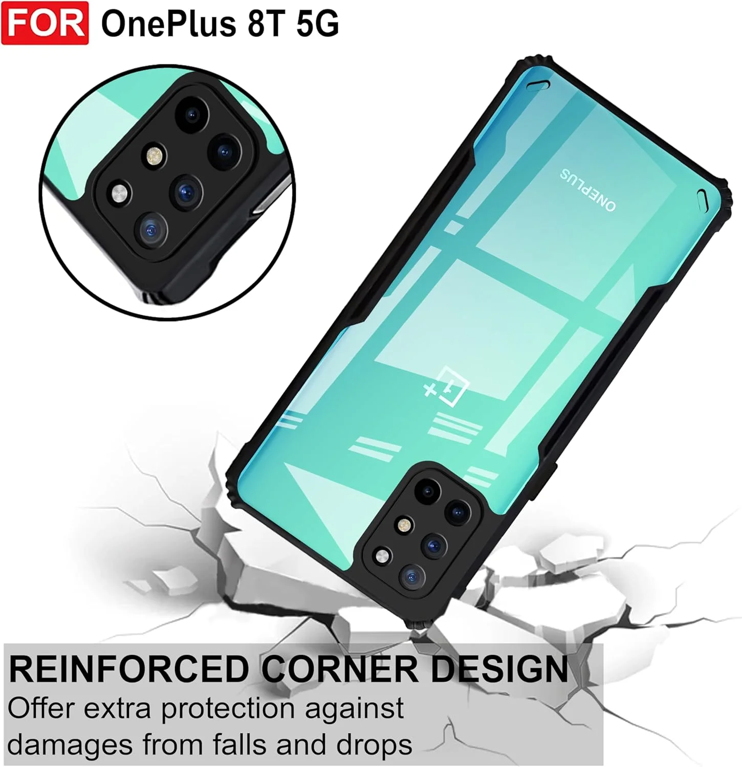 کاور محافظ پشت گوشی ZAP CASE برای OnePlus 8T 5G | سازگار با OnePlus 8T 5G | کاور شفاف با محافظت از دوربین | TPU + PC | مشکی مات کاور محافظ پشت گوشی ZAP CASE برای OnePlus 8T 5G | سازگار با OnePlus 8T 5G | کاور شفاف با محافظت از دوربین | TPU + PC | مشکی مات