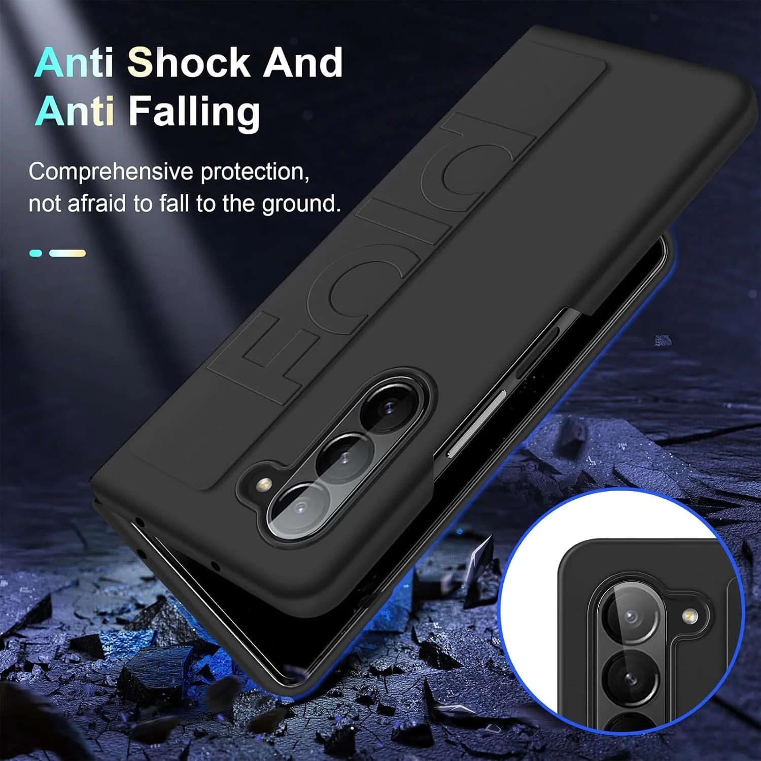 کاور مچی Agrifilm سازگار با گلکسی زد فولد 6 - کاور سخت PC ضد ضربه با لمس مات، باریک و نازک به همراه بند کاور مچی Agrifilm سازگار با گلکسی زد فولد 6 - کاور سخت PC ضد ضربه با لمس مات، باریک و نازک به همراه بند