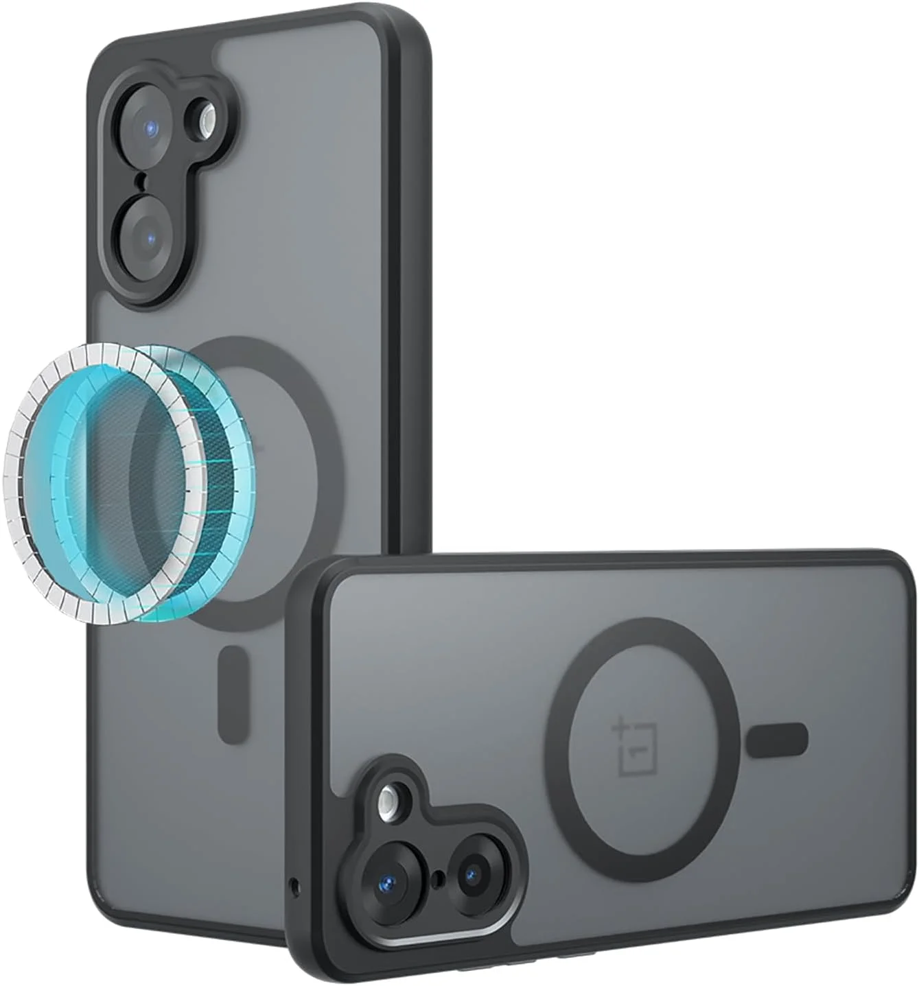 کاور محافظ لنز آهنربایی Lzzox برای OnePlus Nord CE5، ضد ضربه، ضد اثر انگشت، فریم نرم مات، پشت سخت (مشکی، Nord CE5)