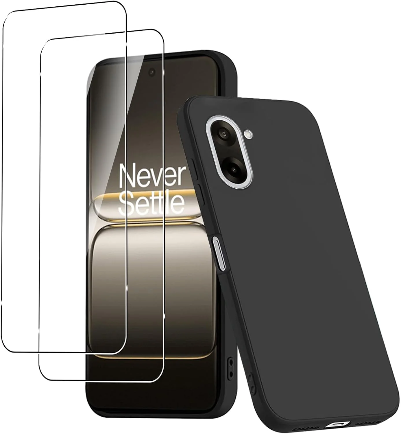 قاب محافظ گوشی وان پلاس نورد CE5 به همراه 2 عدد محافظ صفحه نمایش شیشه ای حرارت دیده، TPU نرم و انعطاف پذیر، فوق العاده نازک، ضد ضربه، ضد خش، سیلیکونی مات و مقاوم، مشکی قاب محافظ گوشی وان پلاس نورد CE5 به همراه 2 عدد محافظ صفحه نمایش شیشه ای حرارت دیده، TPU نرم و انعطاف پذیر، فوق العاده نازک، ضد ضربه، ضد خش، سیلیکونی مات و مقاوم، مشکی