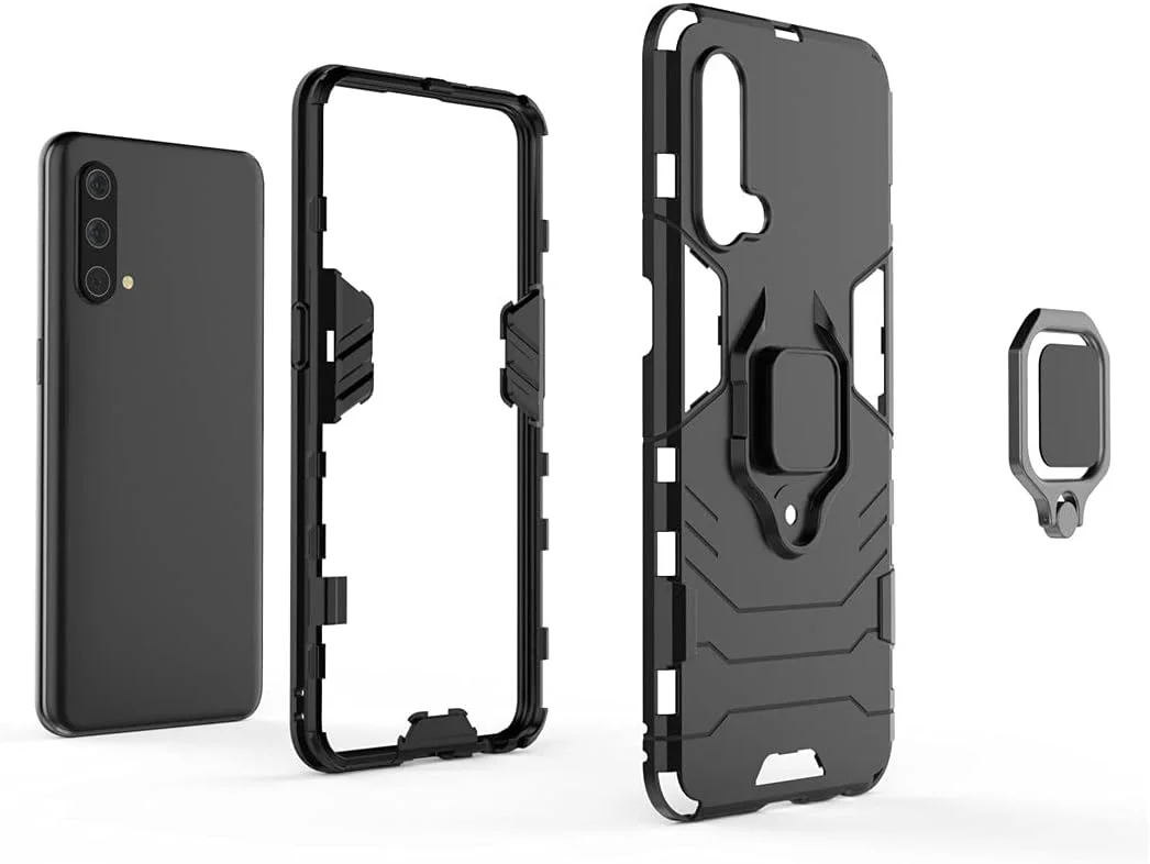 قاب محافظ گوشی موبایل مایجین سازگار با وان پلاس نورد CE 5G، وان پلاس نورد Core Edition 5G، دارای استند انگشتی حلقه فلزی (سازگار با هولدر مغناطیسی خودرو)، دو لایه، مقاوم (مشکی) قاب محافظ گوشی موبایل مایجین سازگار با وان پلاس نورد CE 5G، وان پلاس نورد Core Edition 5G، دارای استند انگشتی حلقه فلزی (سازگار با هولدر مغناطیسی خودرو)، دو لایه، مقاوم (مشکی)