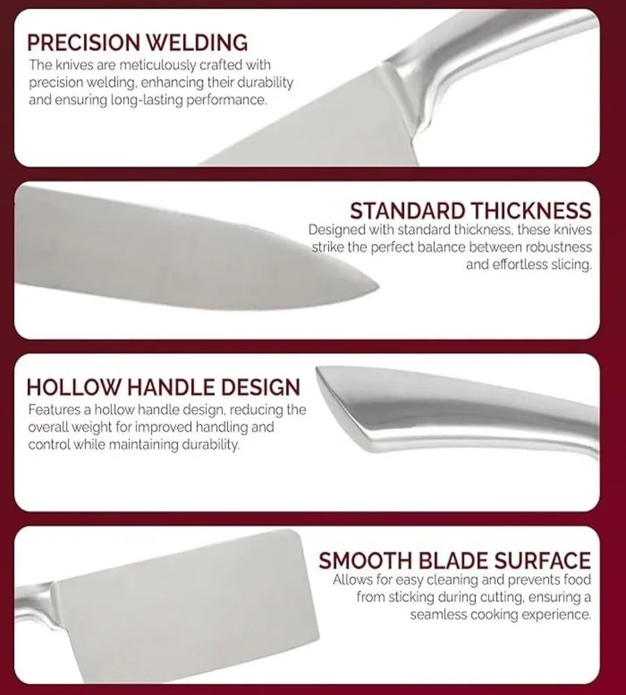 ست چاقوی آشپزخانه 9 پارچه حرفه ای - چاقوهای استیل ضد زنگ با استند آکریلیک چرخشی، شامل ساطور، چاقوی نان، تیزکن و قیچی آشپزخانه - ایده آل برای پخت گوشت و غذاهای عربی ست چاقوی آشپزخانه 9 پارچه حرفه ای - چاقوهای استیل ضد زنگ با استند آکریلیک چرخشی، شامل ساطور، چاقوی نان، تیزکن و قیچی آشپزخانه - ایده آل برای پخت گوشت و غذاهای عربی