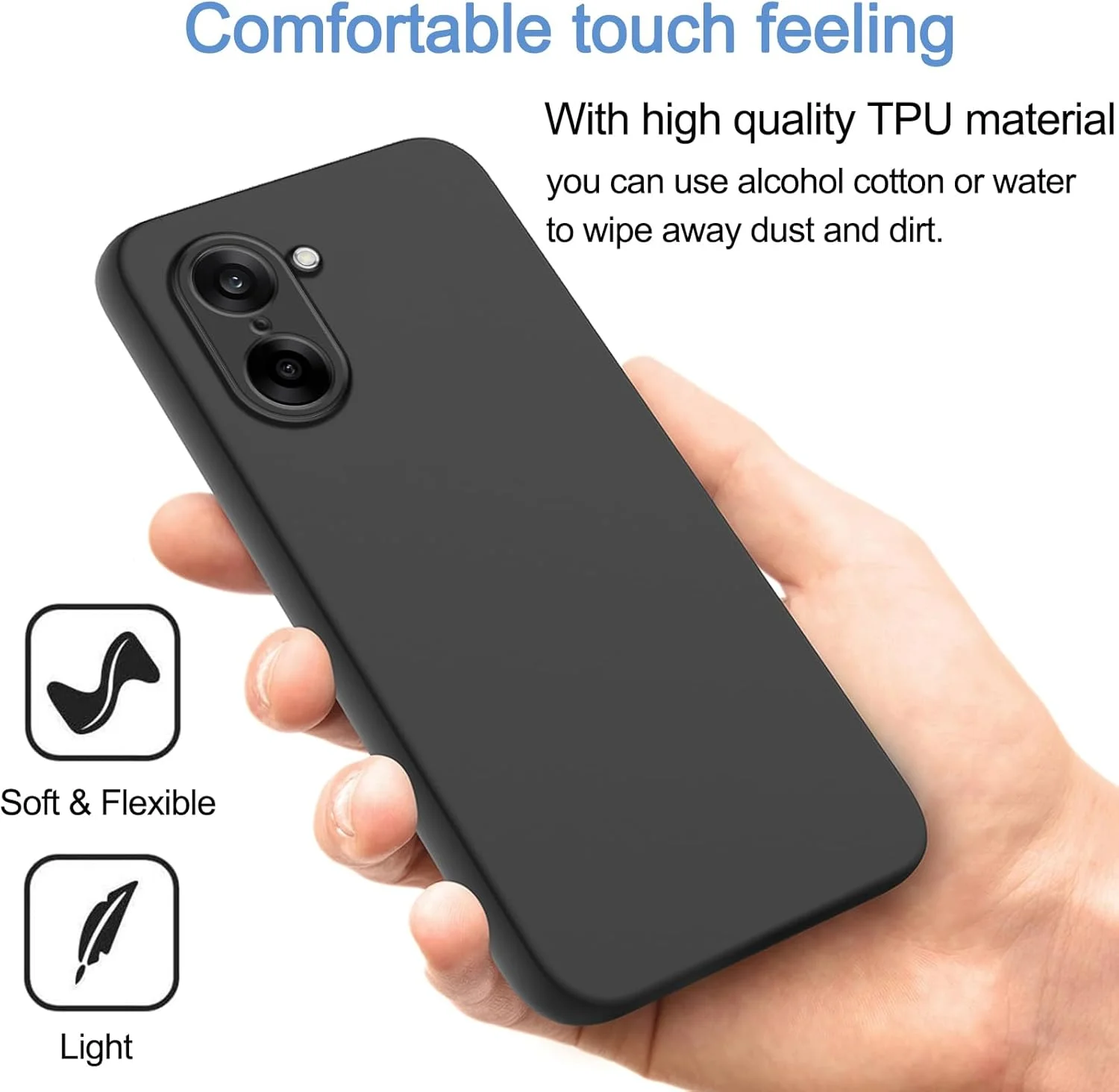 قاب محافظ گوشی وان پلاس نورد CE5 به همراه 2 عدد محافظ صفحه نمایش شیشه ای حرارت دیده، TPU نرم و انعطاف پذیر، فوق العاده نازک، ضد ضربه، ضد خش، سیلیکونی مات و مقاوم، مشکی