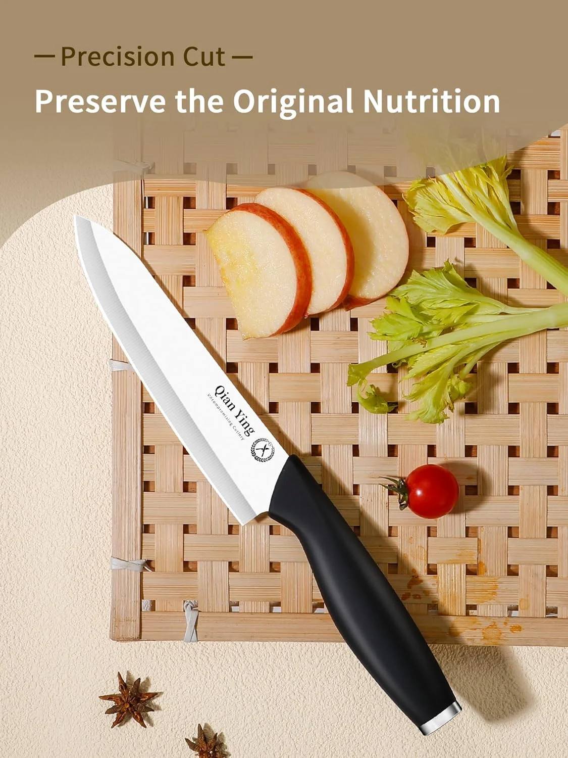 ست چاقوی سرامیکی آشپزخانه با غلاف: تیغه تیز سرامیکی خالص زیرکونیا برای برش میوه، 9 تکه با پوشش، ضد زنگ، لبه برش تمیز، دسته مشکی، بدون ایجاد خط و خش روی تخته های برش تیتانیومی