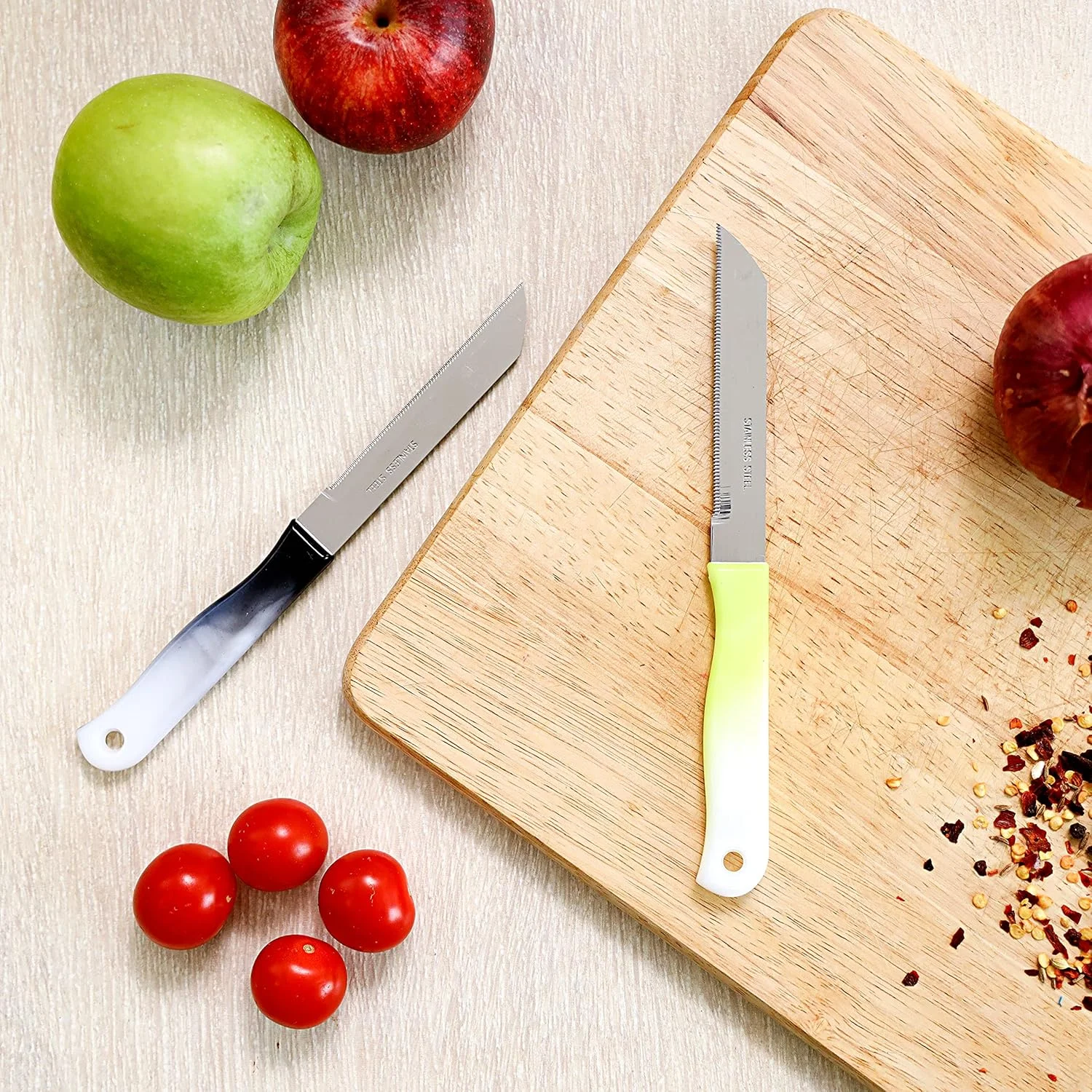 ست چاقوی استیک 12 پارچه Delcasa DC1838 - تیغه های تیز استیل ضد زنگ | چاقوهای عالی برای آشپزی، ایده آل برای برش و خرد کردن، بهترین هدیه برای آشپزها