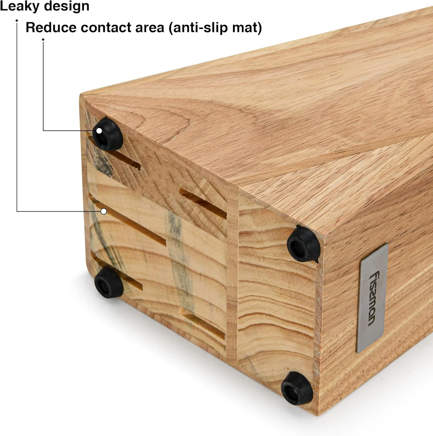 ست چاقوی آشپزخانه فیسمن با بلوک چوبی، ست چاقو 6 تکه، فولاد ضد زنگ X30Cr13 مدل پاسکوال، شامل چاقوی سرآشپز، چاقوی برش، چاقوی نان، چاقوی کاربردی، چاقوی پوست کنی