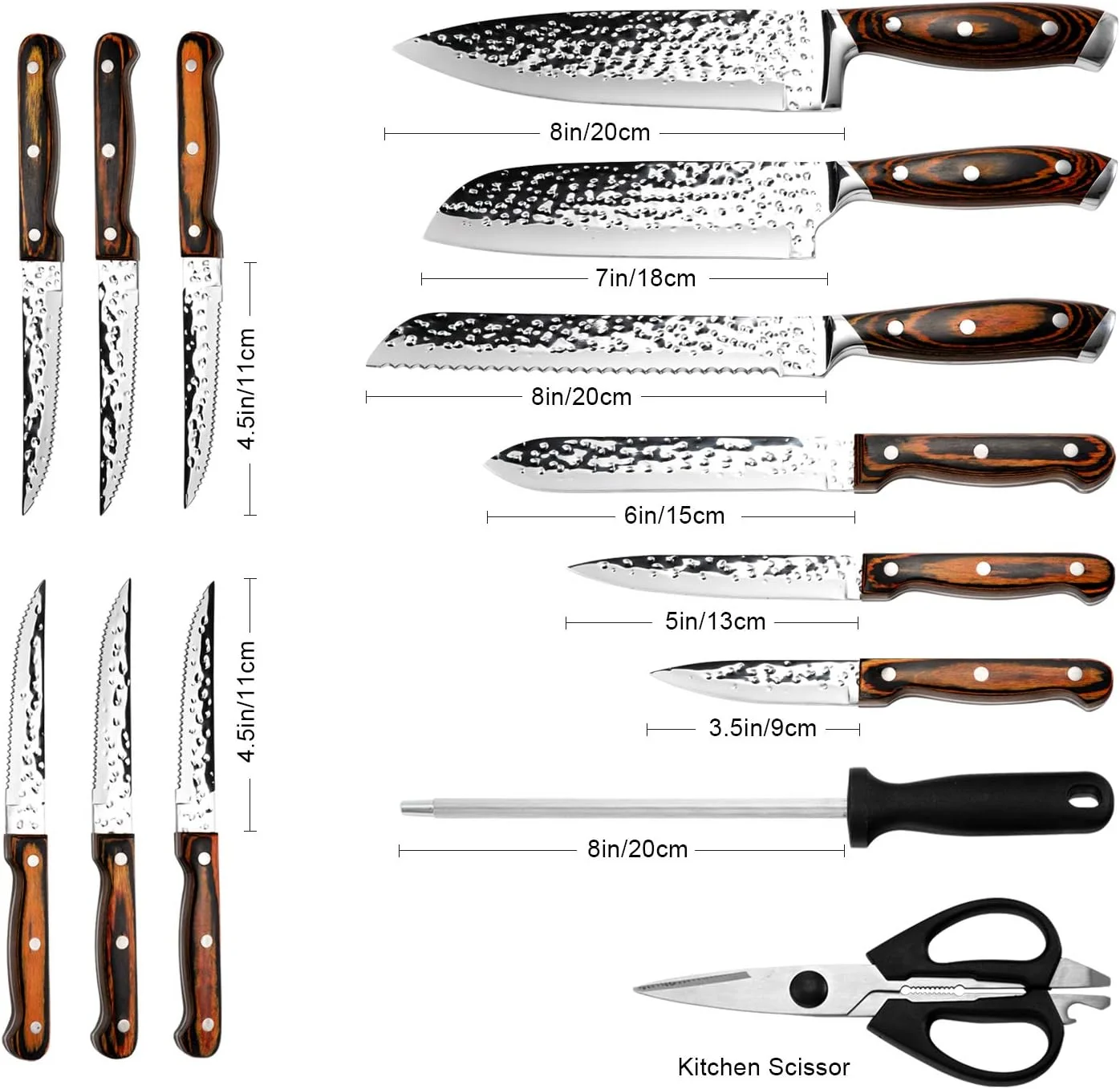 ست چاقوی آشپزخانه 15 تکه با بلوک چوبی، ست چاقوی سرآشپز با تیزکن، ست چاقوی استیل کربن بالا ژاپنی، ست چاقو جعبه ای، دسته چوبی رنگی ست چاقوی آشپزخانه 15 تکه با بلوک چوبی، ست چاقوی سرآشپز با تیزکن، ست چاقوی استیل کربن بالا ژاپنی، ست چاقو جعبه ای، دسته چوبی رنگی