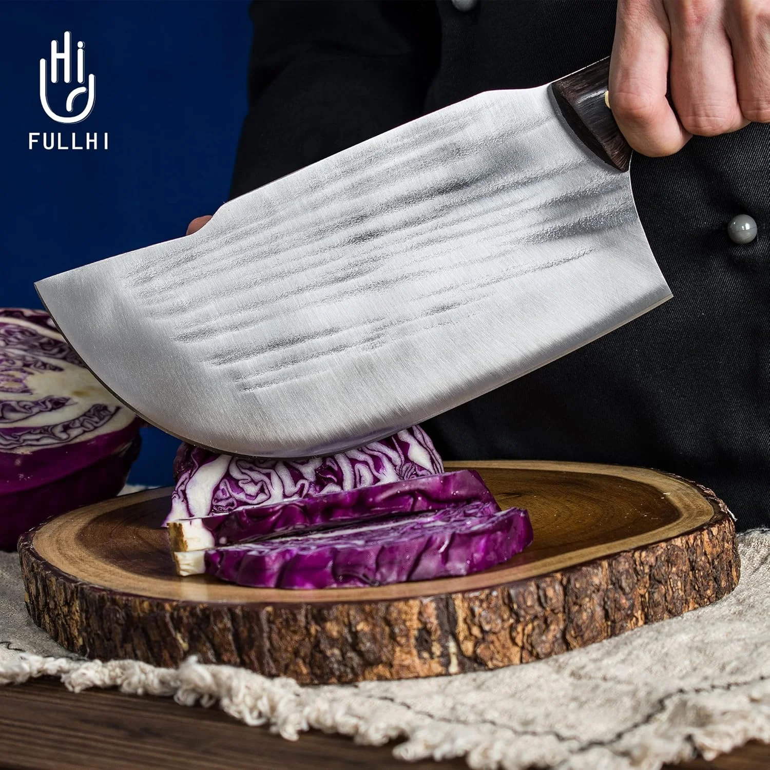 ست چاقوی آشپزی/قصابی ماهی 16 تکه فول‌هی، چاقوی استخوان‌گیری و حکاکی آهنگری دستی فولاد کربنی بالا با کیف رولی چاقو برای آشپزخانه، کمپینگ، باربیکیو