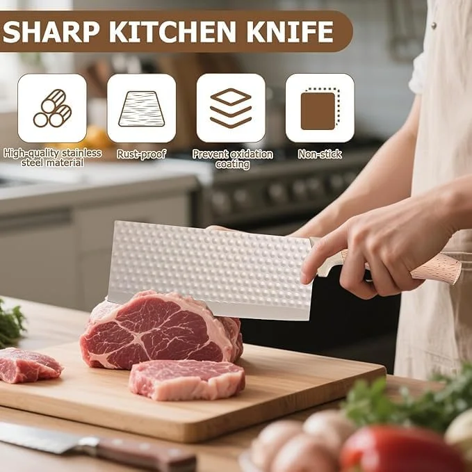 ست چاقوی آشپزخانه 6 تکه سیب طلایی، ست چاقوی آشپزخانه با بلوک جهانی، تیغه های استیل ضد زنگ نچسب، ضد زنگ، کیفیت حرفه ای برای خانه و رستوران، چاقوهای تیز آشپزخانه (بزرگ)