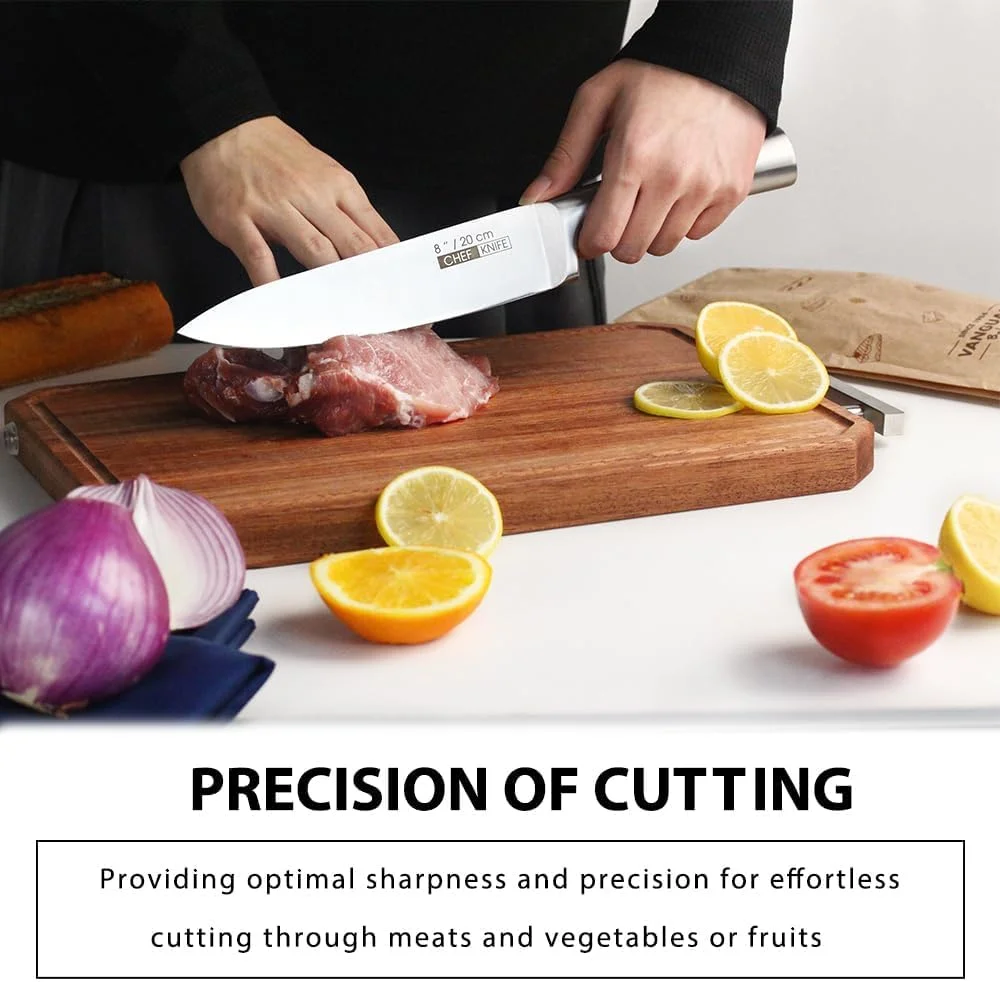 ست چاقو آشپزخانه، ست 5 تکه چاقو برای آشپز، قابل شستشو در ماشین ظرفشویی، فولاد ضد زنگ (5 تکه)