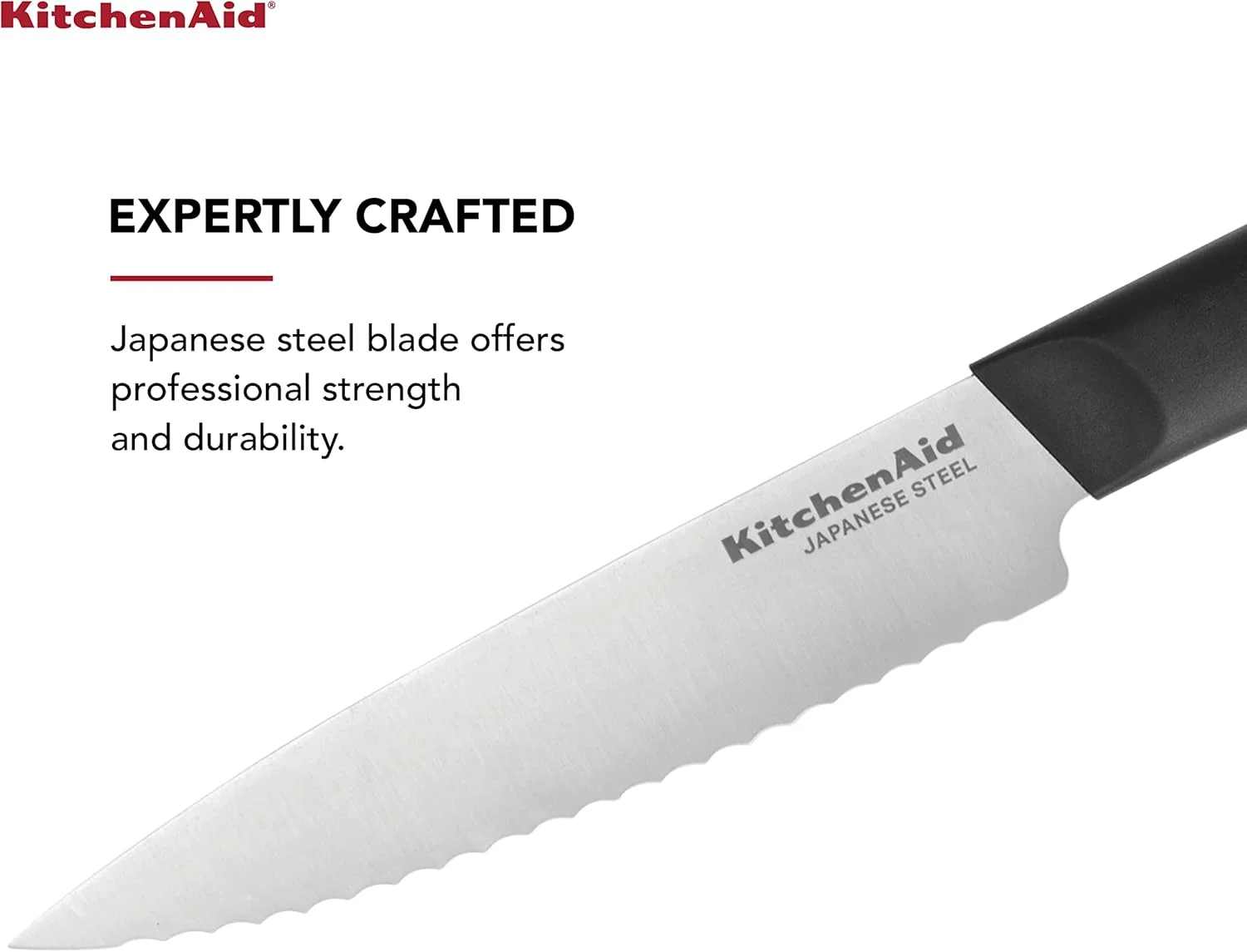 چاقوی دندانه‌دار چندمنظوره کلاسیک KitchenAid، 5.5 اینچ، مشکی