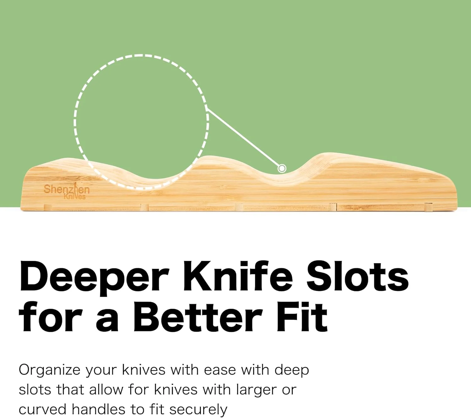 بلاک چاقوی بامبو بزرگ داخل کشو: 11 اسلات (نگهداری 10-12 چاقو) جا چاقویی چوبی خالی برای کشوهای آشپزخانه - سازمان دهنده و نگهدارنده سینی کارد و چنگال