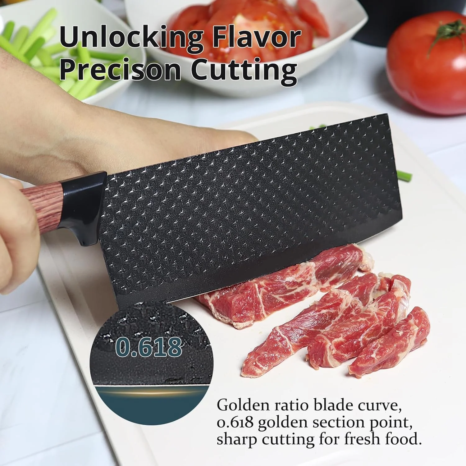 ست چاقو آشپزخانه 6 تکه، ست چاقوهای تیز مشکی چند منظوره برای آشپزخانه با بلوک، ست بلوک چاقوی سرآشپز حرفه ای، ست چاقوهای استیل ضد زنگ برای آشپزخانه