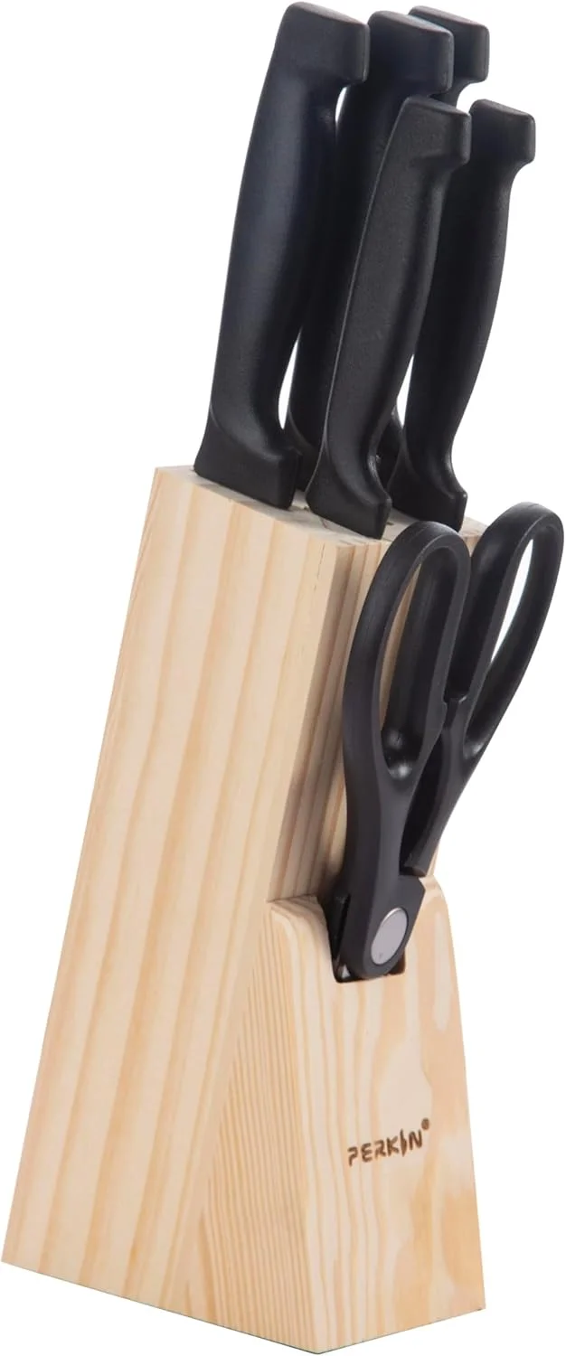 ست چاقو آشپزخانه پرکین همراه با استند چوبی، 7 تکه