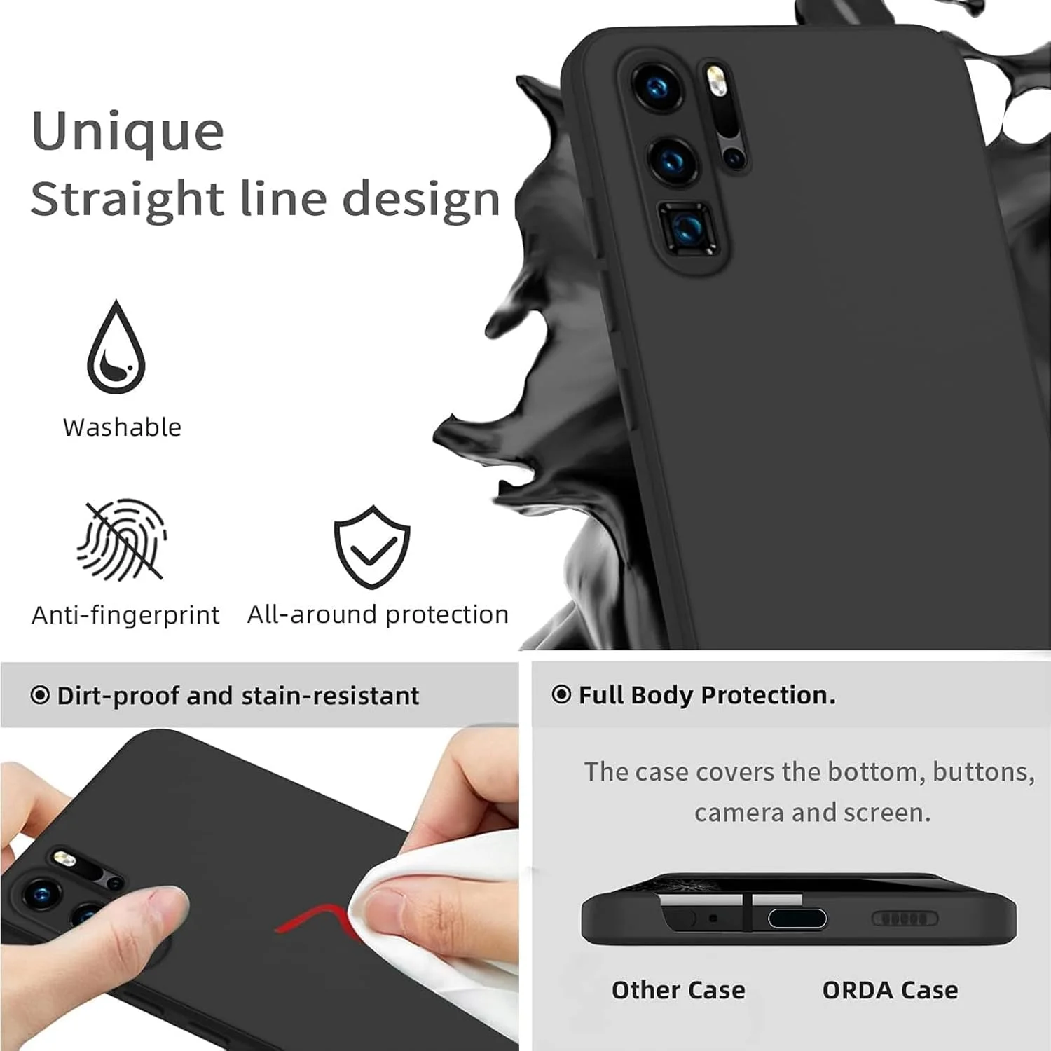 کاور محافظ گوشی هواوی P30 Pro، کاور سیلیکونی TPU نازک با محافظت از دوربین، داخل نرم، باریک و انعطاف پذیر کاور محافظ گوشی هواوی P30 Pro، کاور سیلیکونی TPU نازک با محافظت از دوربین، داخل نرم، باریک و انعطاف پذیر