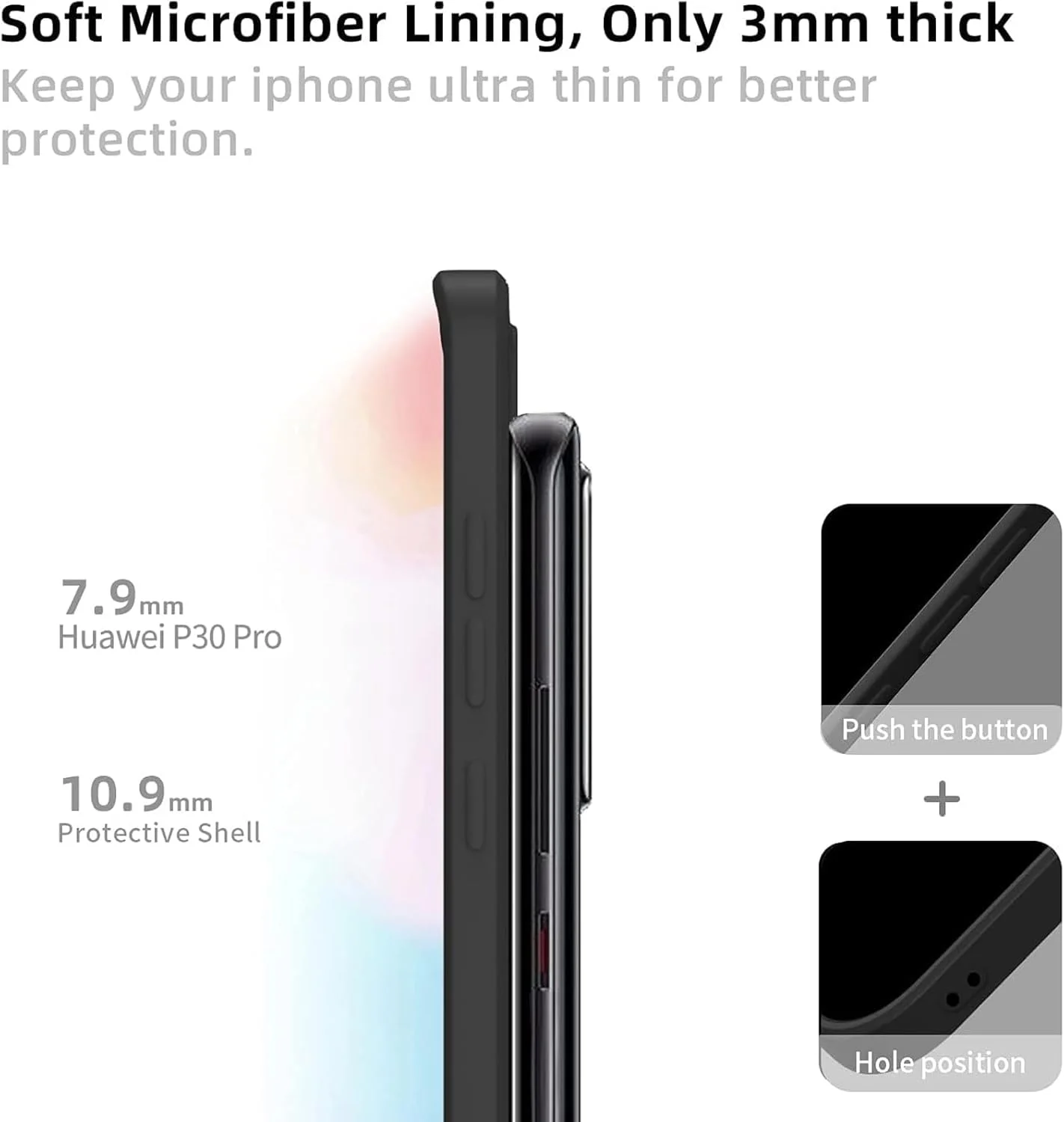 کاور محافظ گوشی هواوی P30 Pro، کاور سیلیکونی TPU نازک با محافظت از دوربین، داخل نرم، باریک و انعطاف پذیر کاور محافظ گوشی هواوی P30 Pro، کاور سیلیکونی TPU نازک با محافظت از دوربین، داخل نرم، باریک و انعطاف پذیر