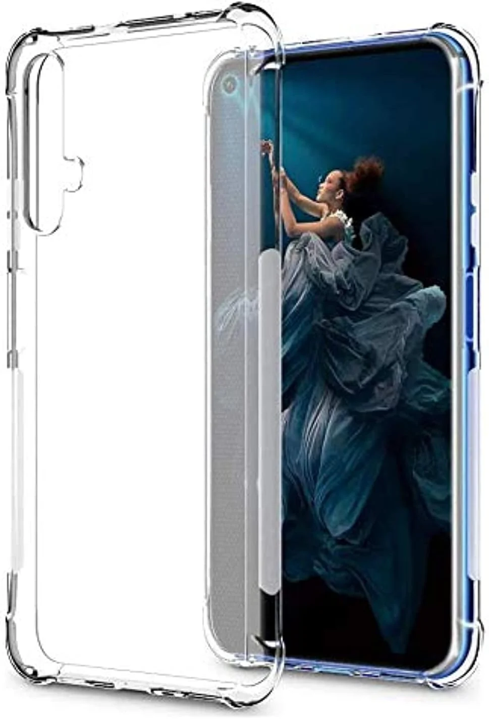 کاور محافظ هواوی نوا 5T و آنر 20 / 20s، ضربه گیر سیلیکونی TPU نرم و شفاف، محافظ ایربگ ضد ضربه برای هواوی نوا 5T و آنر 20 / 20s (شفاف)