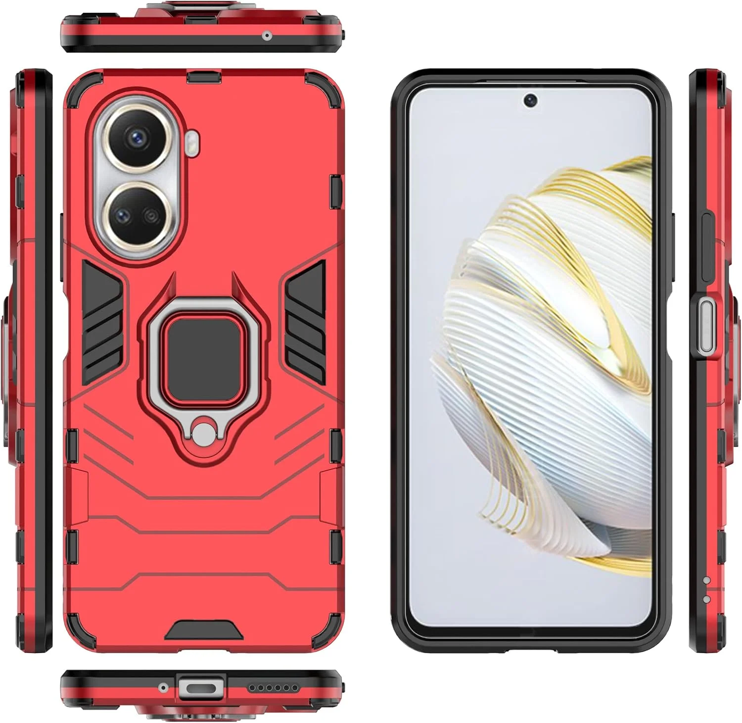 کاور محافظ هیبریدی 2NSPDRGNI برای گوشی HUAWEI Nova 10 SE، مقاوم در برابر ضربه، با پایه نگهدارنده، رنگ قرمز کاور محافظ هیبریدی 2NSPDRGNI برای گوشی HUAWEI Nova 10 SE، مقاوم در برابر ضربه، با پایه نگهدارنده، رنگ قرمز