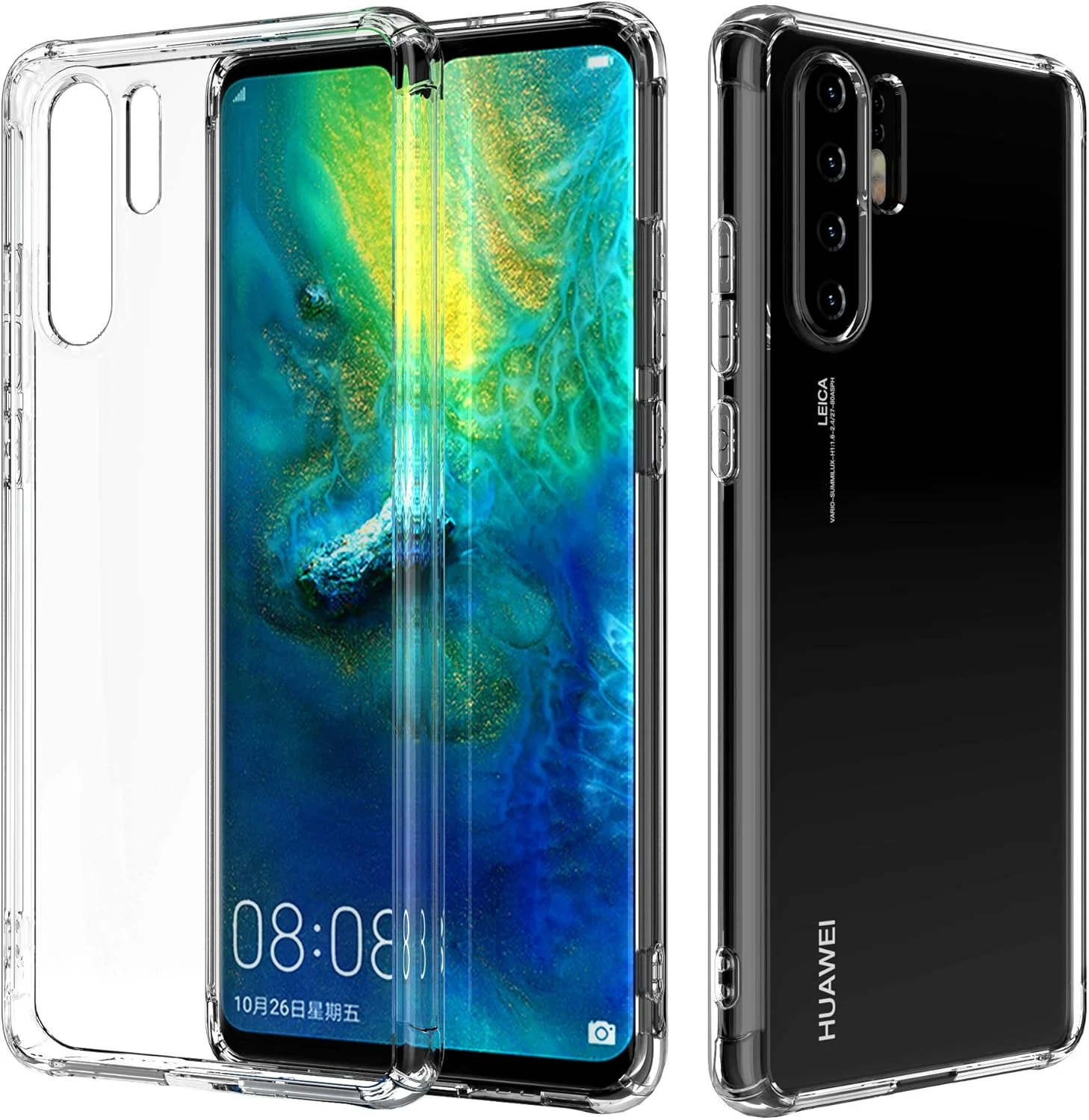 کاور محافظ سیلیکونی TPU انعطاف پذیر برای Huawei P30 Pro (شفاف)
