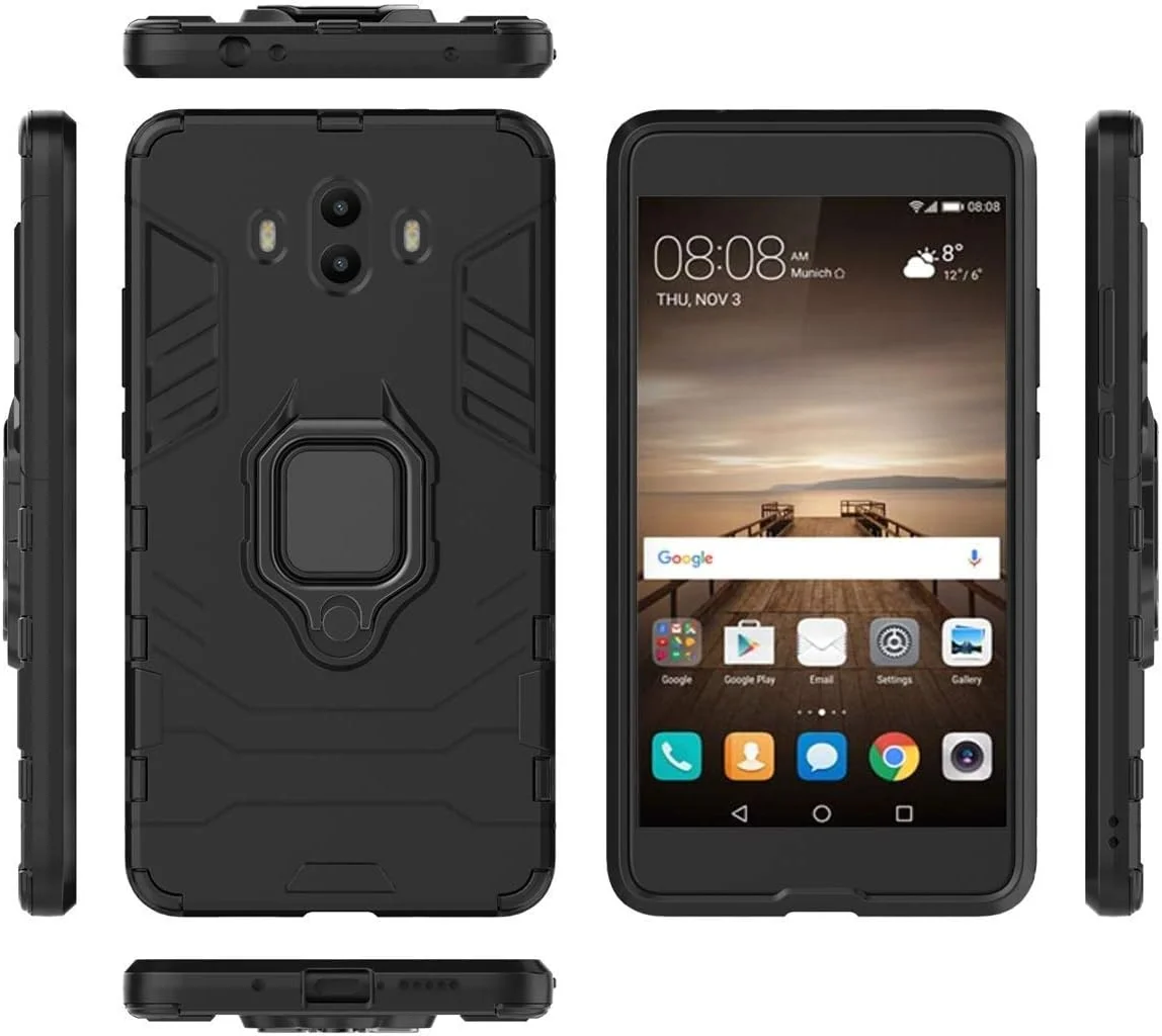 قاب محافظ سازگار با هوآوی میت 10، قاب محافظ 360 درجه با حلقه نگهدارنده مغناطیسی گوشی برای هوآوی میت 10 (مشکی) قاب محافظ سازگار با هوآوی میت 10، قاب محافظ 360 درجه با حلقه نگهدارنده مغناطیسی گوشی برای هوآوی میت 10 (مشکی)