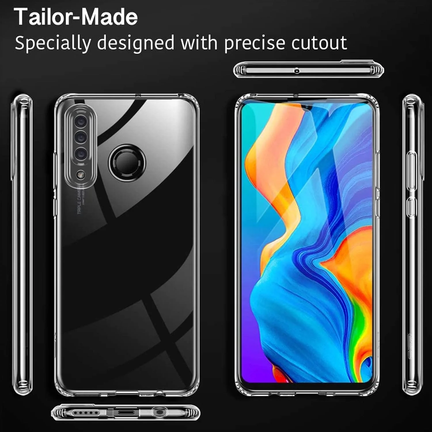 کاور محافظ شفاف گوشی هواوی P30 Lite، قاب پشتی محافظ شفاف برای هواوی P30 Lite 6.15 اینچی
