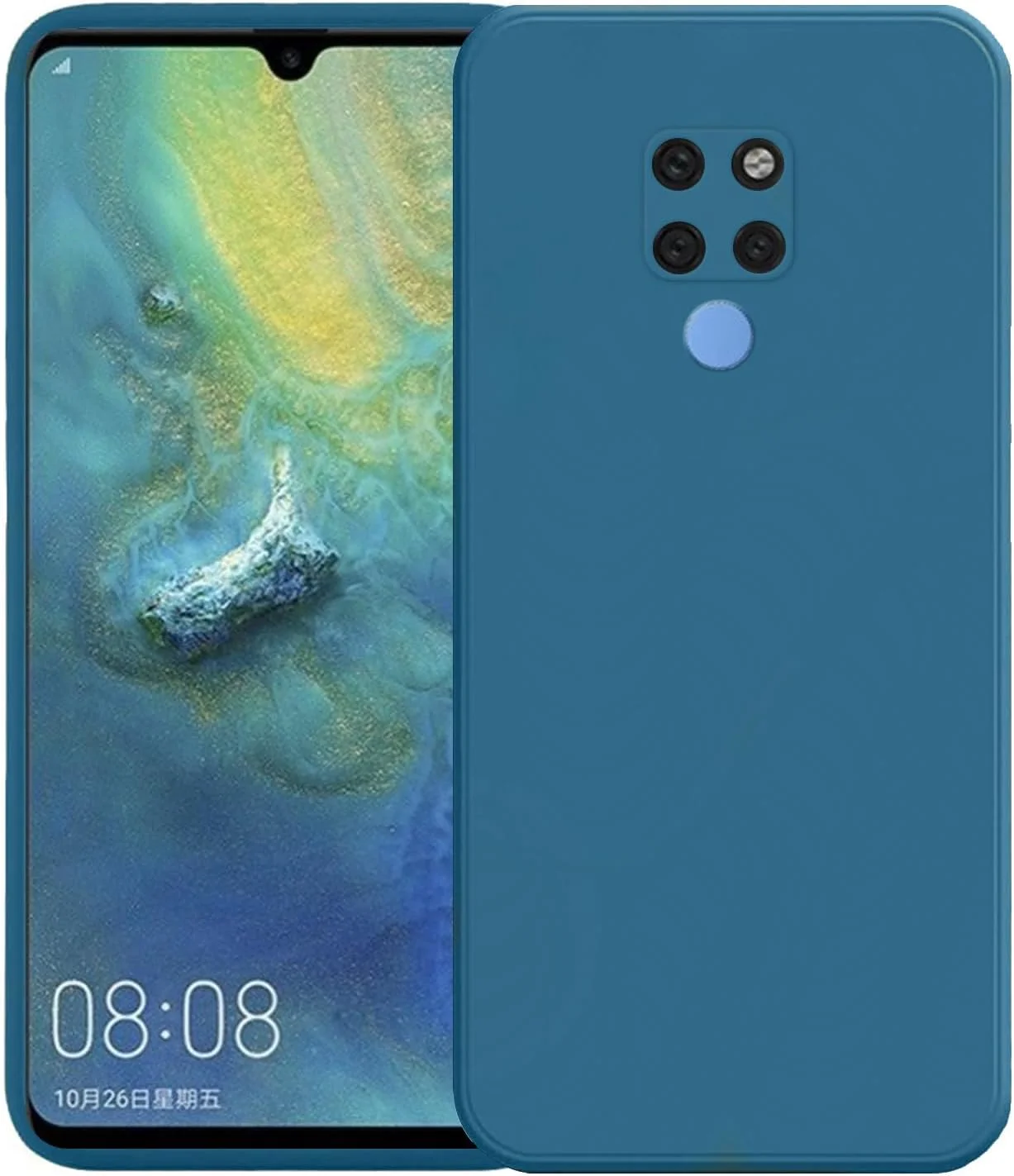 کاور محافظ باریک گوشی هواوی میت 20، کاور سیلیکونی با محافظت از دوربین، داخلی نرم و انعطاف پذیر (آبی، برای هواوی میت 20)