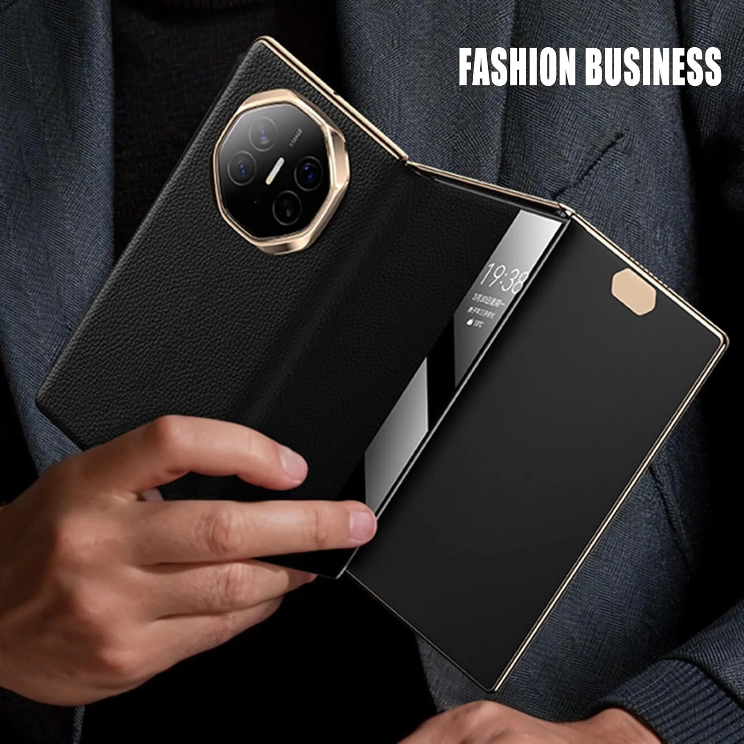 کیف باریک نالاکال برای هوآوی میت XT، چرم طبیعی لوکس، کیف محافظ تلفن تاشو هوشمند، ضد ضربه و ضد خش، دارای پایه داخلی، قرمز، میت TX