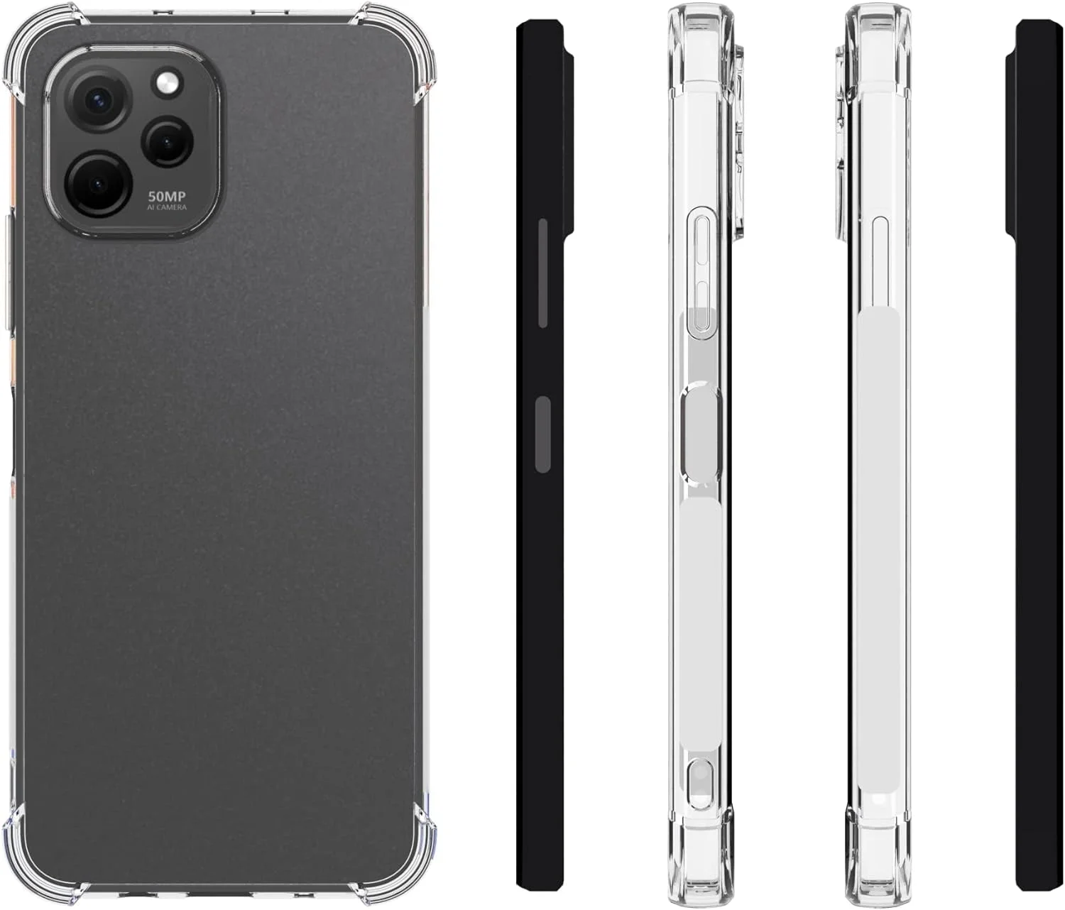 کاور مشکی باریک و نرم TPU برای گوشی هوآوی نوا Y61، کاور سیلیکونی انعطاف پذیر مات هوآوی نوا Y61 (2022) برند Emodil ® (شفاف)