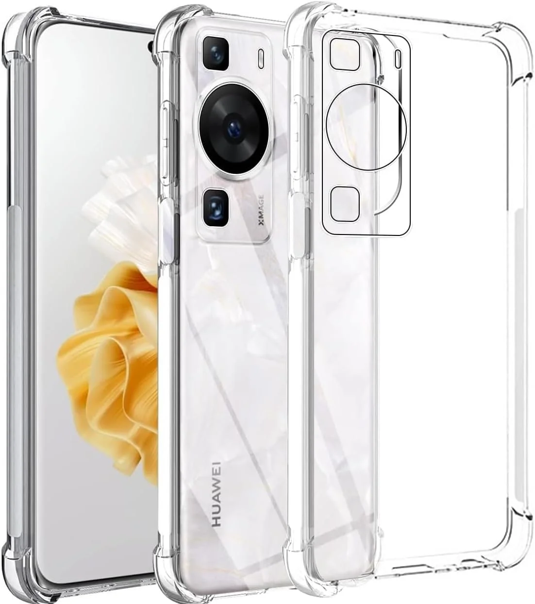 کاور محافظ گوشی هواوی P60 / هواوی P60 Pro، فوق العاده باریک، ضد خش، بامپر نرم و انعطاف پذیر TPU، مقاوم در برابر سقوط، گوشه های تقویت شده، ضد ضربه، شفاف برای هواوی P60 / P60 Pro