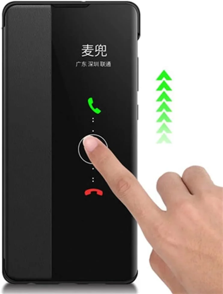 کاور گوشی هوآوی P30 پرو مدل آینه‌ای هوشمند [خواب و بیدار شدن خودکار] محافظ کامل ضد ضربه - مشکی