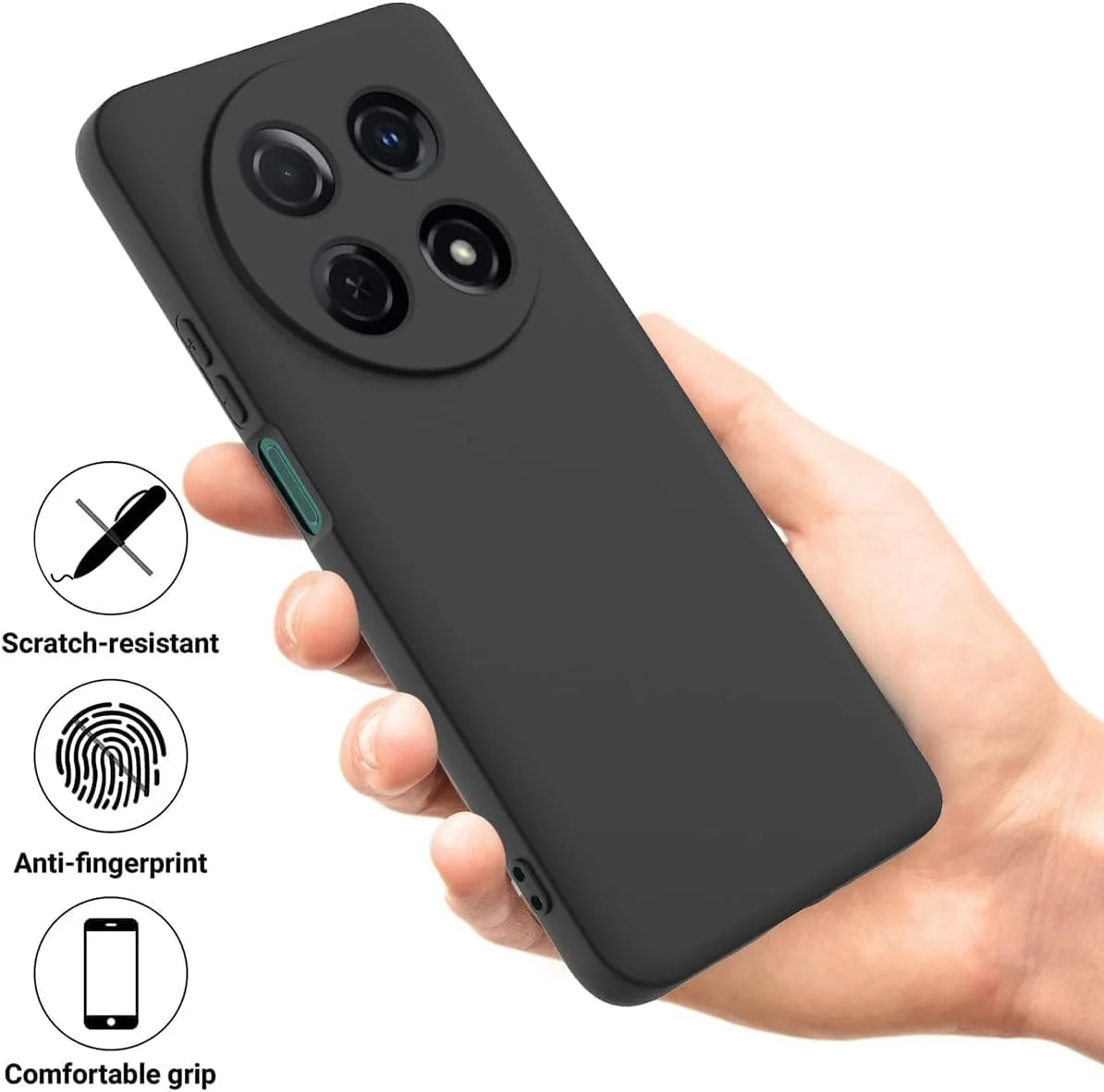 کاور مشکی مات نرم و انعطاف پذیر زوبی تک برای هوآوی نوا 12i، ساخته شده از سیلیکون TPU با محافظت کامل از دوربین و ضربه گیر برای هوآوی نوا 12i - مشکی کاور مشکی مات نرم و انعطاف پذیر زوبی تک برای هوآوی نوا 12i، ساخته شده از سیلیکون TPU با محافظت کامل از دوربین و ضربه گیر برای هوآوی نوا 12i - مشکی