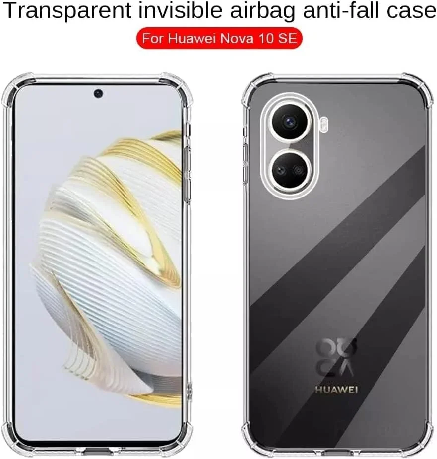 کاور محافظ شفاف هواوی نوا 10 SE، ساخته شده از TPU نرم، سیلیکونی و شفاف با قابلیت جذب ضربه و گوشه‌های تقویت شده برای هواوی نوا 10 SE