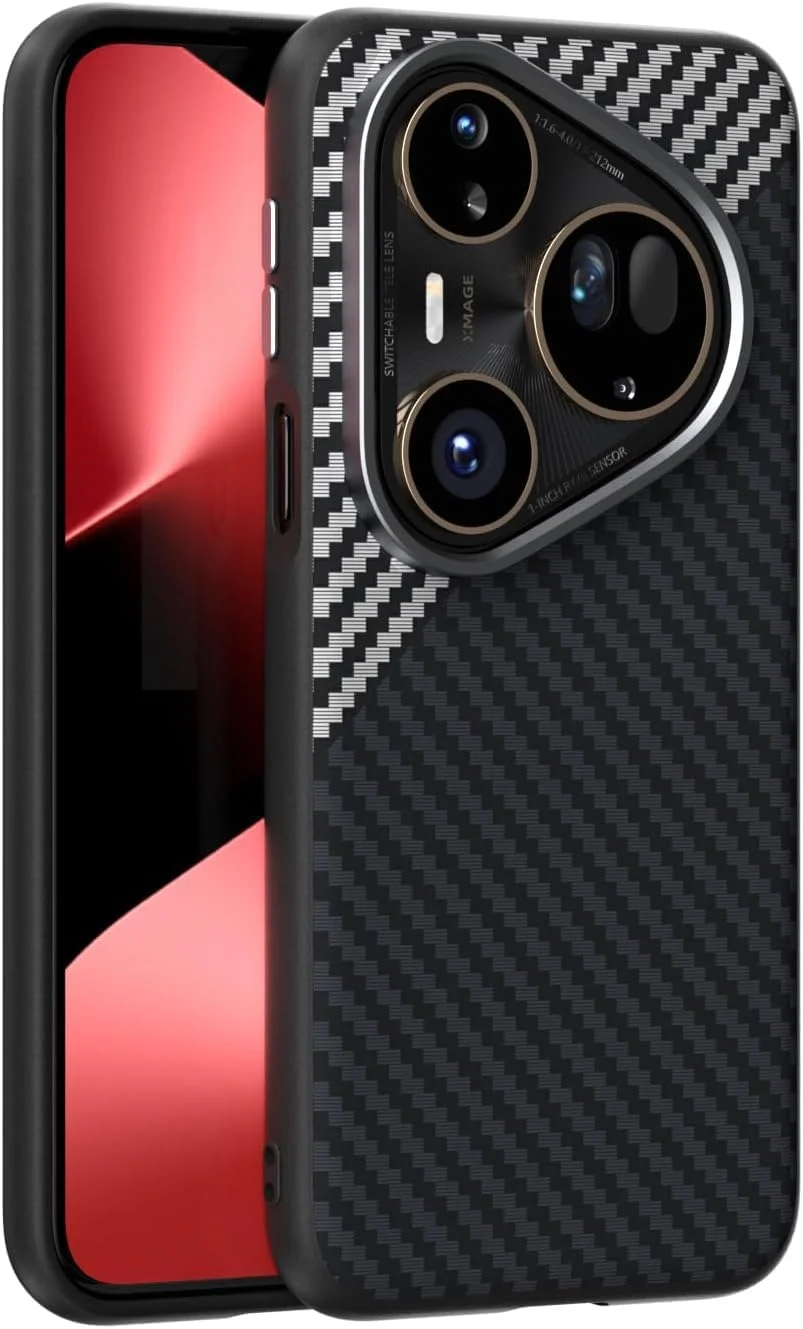 قاب فیبر کربنی مغناطیسی Gruattreay سازگار با Huawei Pura 80 Ultra، پوشش بافت ریز برجسته 6D با آهنربای نامرئی، قاب فوق العاده نازک مات ضد ضربه و ضد سقوط (مشکی-نقره ای) قاب فیبر کربنی مغناطیسی Gruattreay سازگار با Huawei Pura 80 Ultra، پوشش بافت ریز برجسته 6D با آهنربای نامرئی، قاب فوق العاده نازک مات ضد ضربه و ضد سقوط (مشکی-نقره ای)