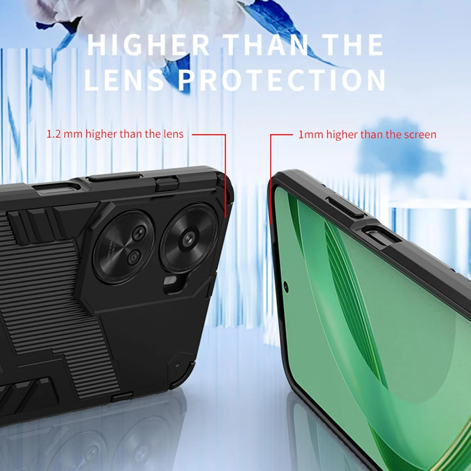 قاب گوشی هوآوی نوا 12 SE مدل ESTH با پایه نامرئی [محافظت ضد سقوط در سطح نظامی] قاب PC و TPU، مشکی