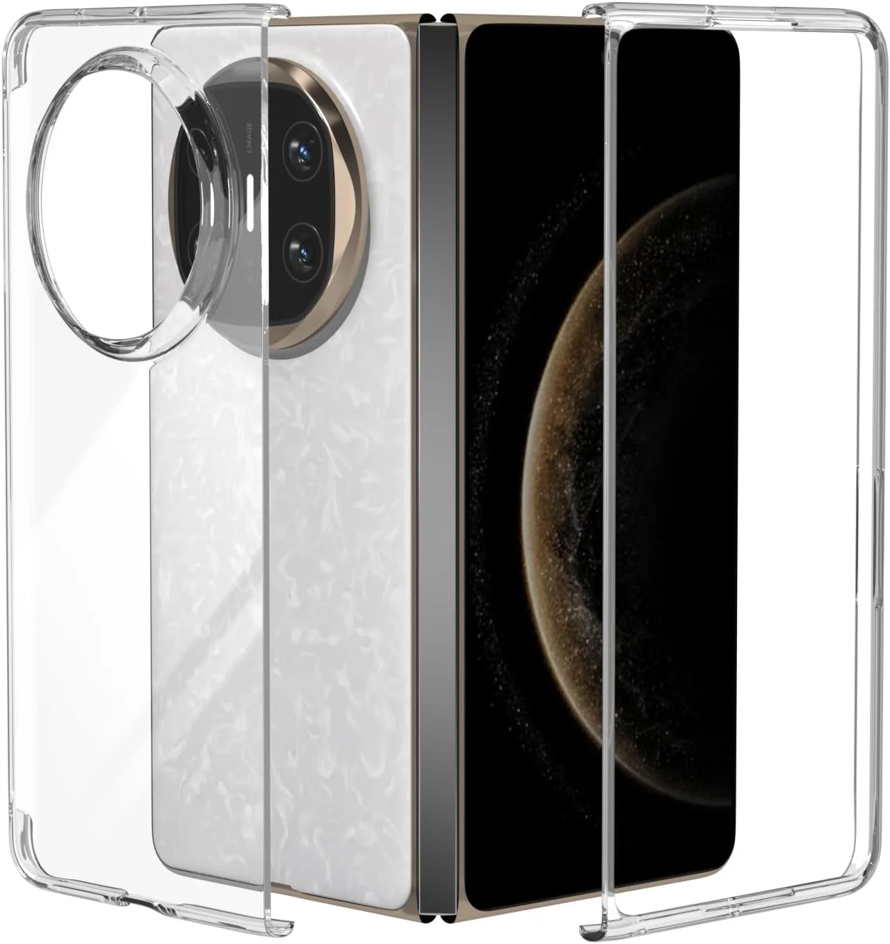 کاور شفاف Zuooiec برای گوشی تاشو HUAWEI Mate X6، کاور سخت PC نازک و مقاوم در برابر زرد شدن برای HUAWEI Mate X6 2025