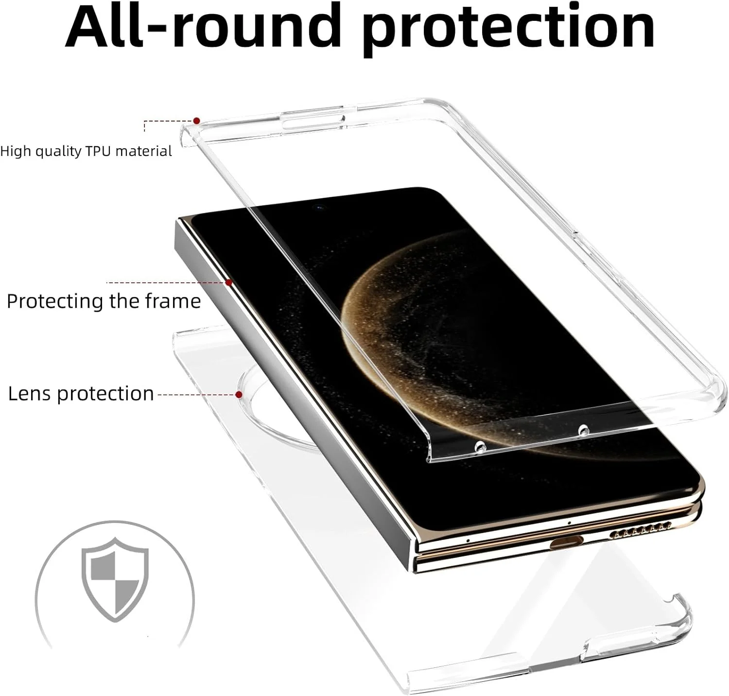 کاور شفاف Zuooiec برای گوشی تاشو HUAWEI Mate X6، کاور سخت PC نازک و مقاوم در برابر زرد شدن برای HUAWEI Mate X6 2025