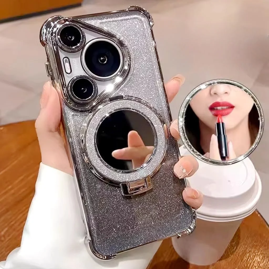 کاور مغناطیسی اکلیلی برای هوآوی Pura 70 Ultra با محافظ لنز دوربین، پایه درخشان، آینه، سازگاری با MagSafe، کاور گوشی ضد ضربه لوکس گرادیانی (نقره ای، هوآوی Pura 70 Ultra) کاور مغناطیسی اکلیلی برای هوآوی Pura 70 Ultra با محافظ لنز دوربین، پایه درخشان، آینه، سازگاری با MagSafe، کاور گوشی ضد ضربه لوکس گرادیانی (نقره ای، هوآوی Pura 70 Ultra)