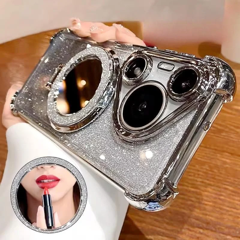 کاور مغناطیسی اکلیلی برای هوآوی Pura 70 Ultra با محافظ لنز دوربین، پایه درخشان، آینه، سازگاری با MagSafe، کاور گوشی ضد ضربه لوکس گرادیانی (نقره ای، هوآوی Pura 70 Ultra) کاور مغناطیسی اکلیلی برای هوآوی Pura 70 Ultra با محافظ لنز دوربین، پایه درخشان، آینه، سازگاری با MagSafe، کاور گوشی ضد ضربه لوکس گرادیانی (نقره ای، هوآوی Pura 70 Ultra)