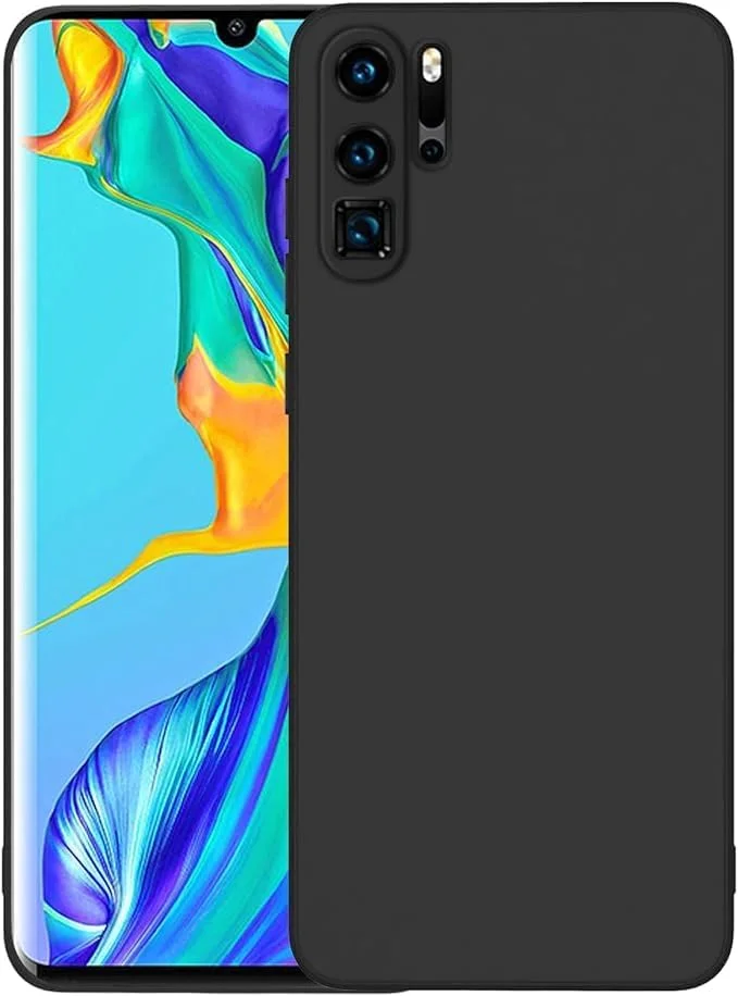 کاور جایگزین BURAQ برای Huawei P30 PRO، مشکی باریک TPU نرم و انعطاف پذیر سازگار با Huawei P30 PRO