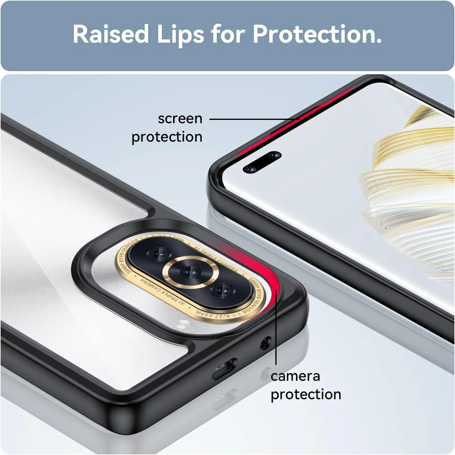 کاور محافظ گوشی هوآوی نوا 10 پرو، TPU باریک و شیک [انعطاف پذیری بالا] [بافت ظریف] [جذب ضربه] - مشکی