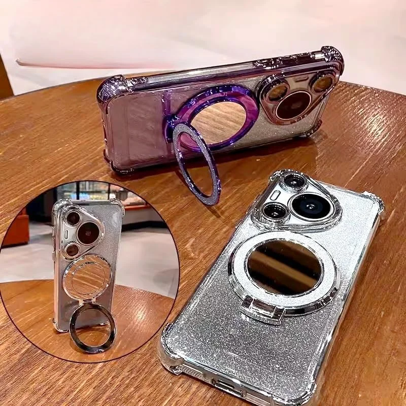 کاور مغناطیسی اکلیلی برای هوآوی Pura 70 Ultra با محافظ لنز دوربین، پایه درخشان، آینه، سازگاری با MagSafe، کاور گوشی ضد ضربه لوکس گرادیانی (نقره ای، هوآوی Pura 70 Ultra) کاور مغناطیسی اکلیلی برای هوآوی Pura 70 Ultra با محافظ لنز دوربین، پایه درخشان، آینه، سازگاری با MagSafe، کاور گوشی ضد ضربه لوکس گرادیانی (نقره ای، هوآوی Pura 70 Ultra)