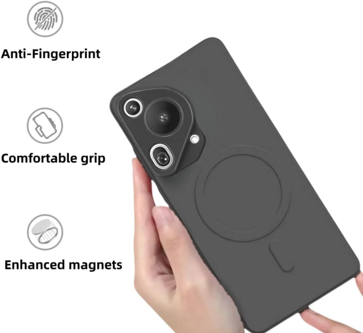 قاب محافظ مغناطیسی سیلیکونی مایع با طراحی رنگ ثابت، سازگار با هوآوی Pura 70 Ultra قاب محافظ مغناطیسی سیلیکونی مایع با طراحی رنگ ثابت، سازگار با هوآوی Pura 70 Ultra